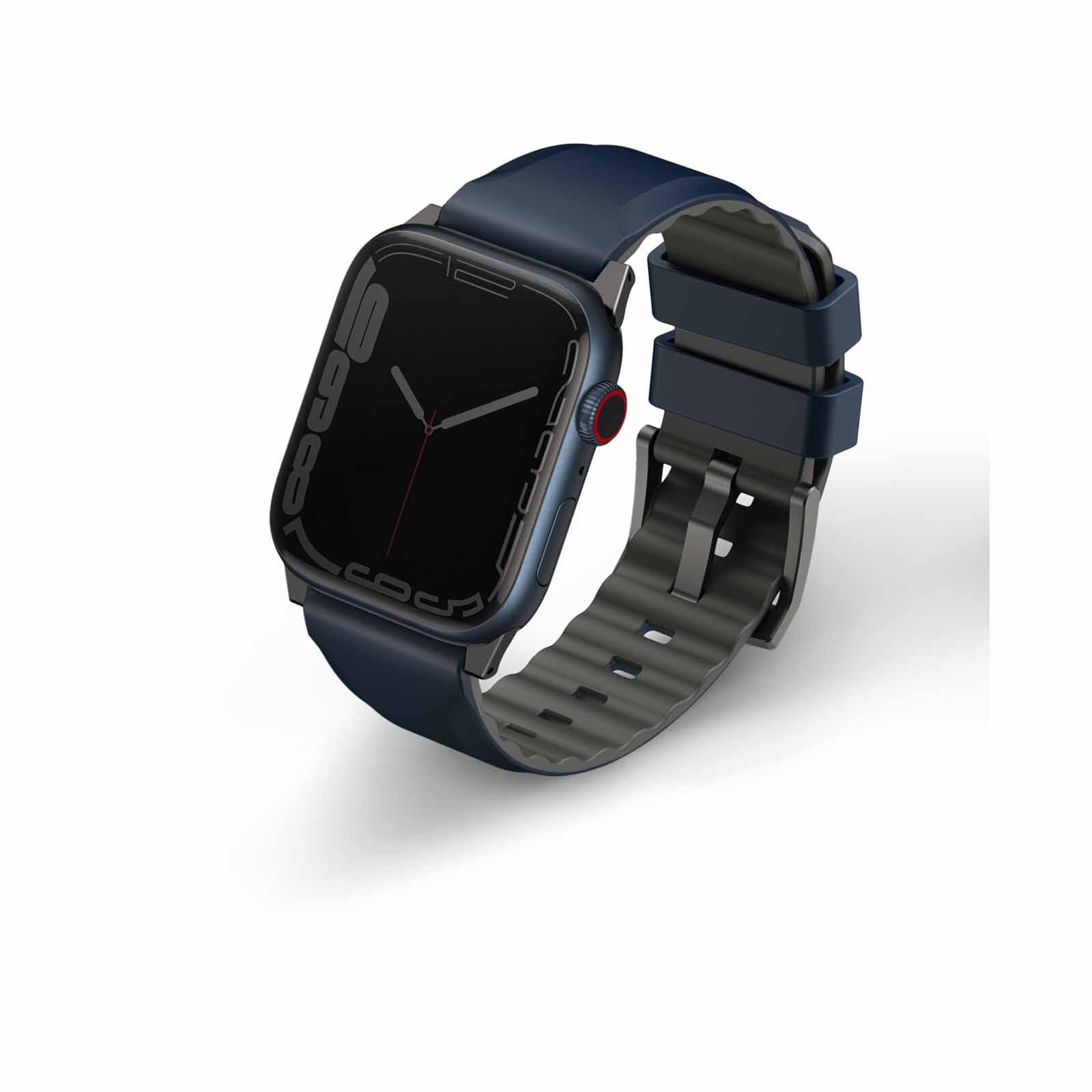 UNIQ Linus Airosoft Silicone Apple Watch Strap 49/45/44/42mm - Nautical Blue (blue) UNIQ-45MM-LINUSBLU