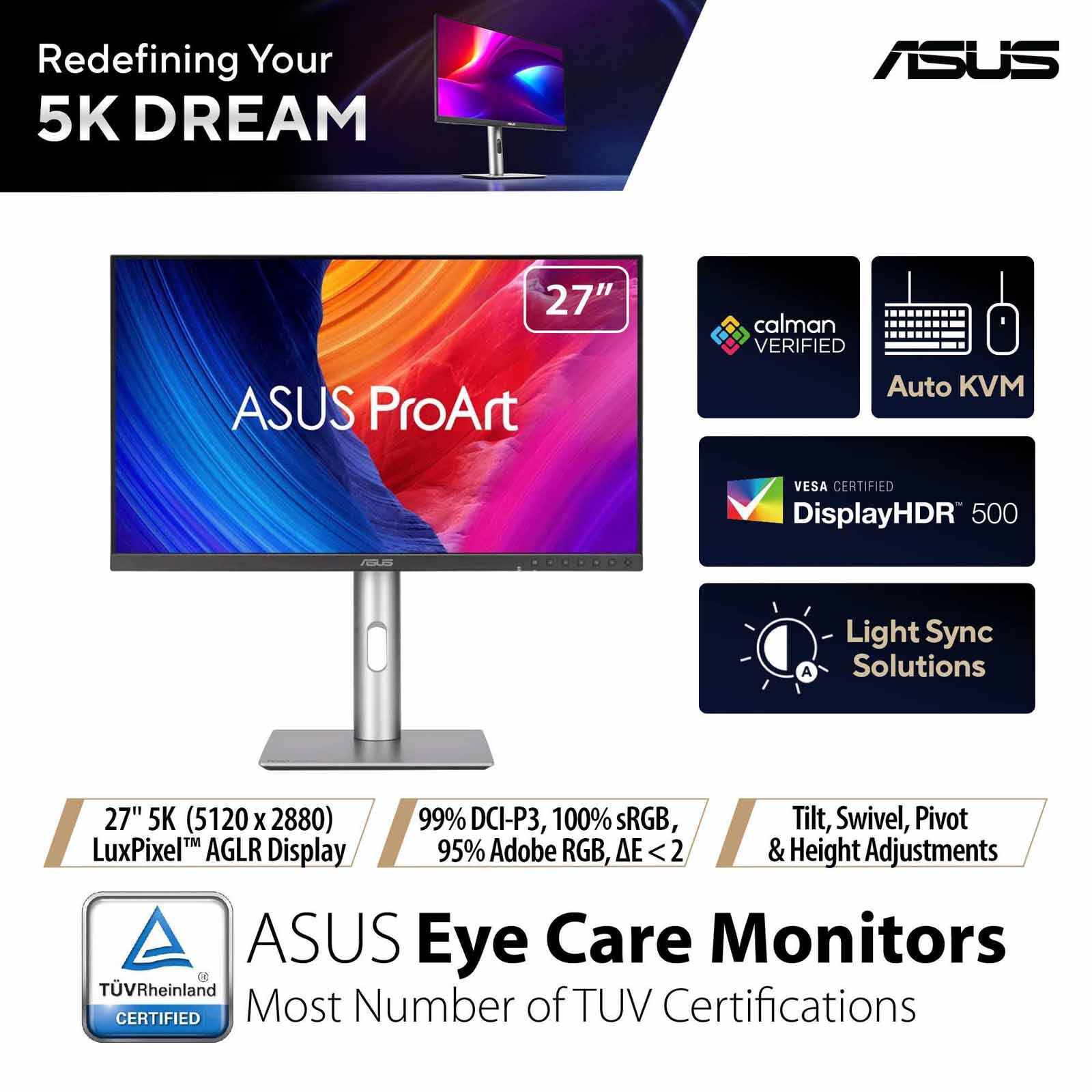 ASUS 27in Proart 5k 60hz Monitor PA27JCV-image 1