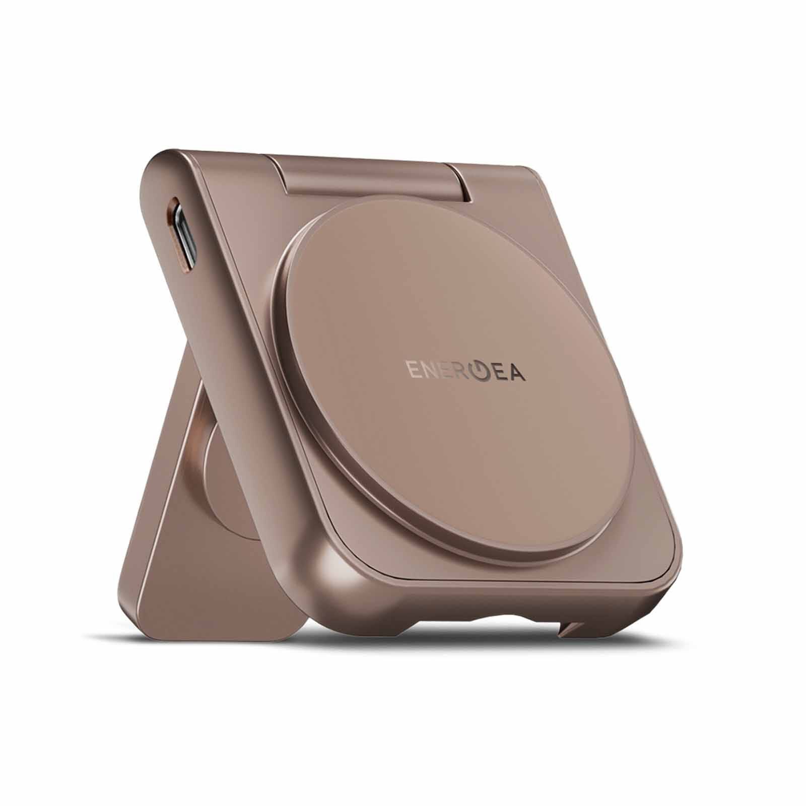 ENERGEA Magduo, 2in1 Foldable Qi2 Magnetic Fast Wireless Charger-gold MAG-DUO-GLD-image 1
