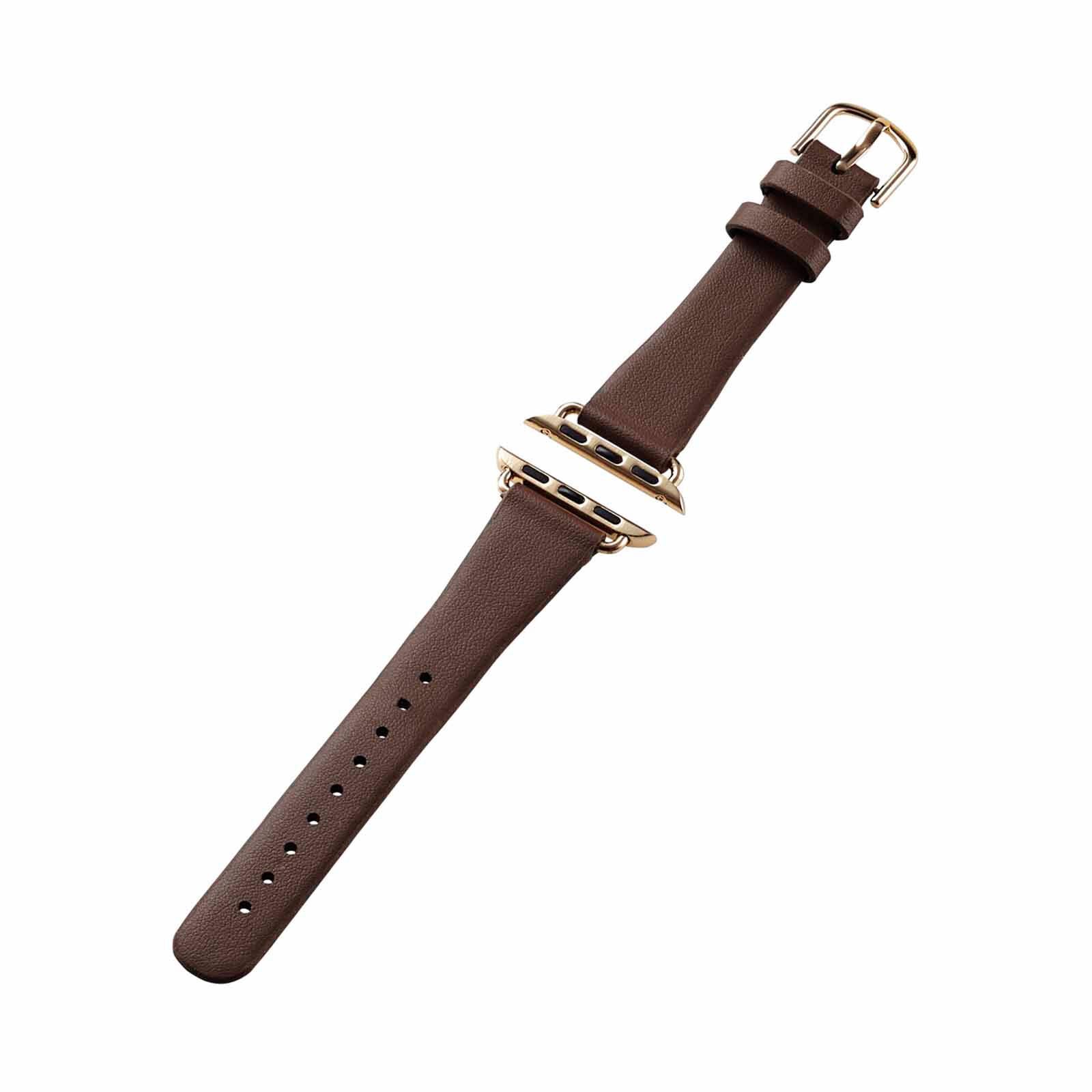 ELECOM Slim Soft Leather Apple Watch Band 41/40/38mm (brown) AW-41BDLJBR-image 1