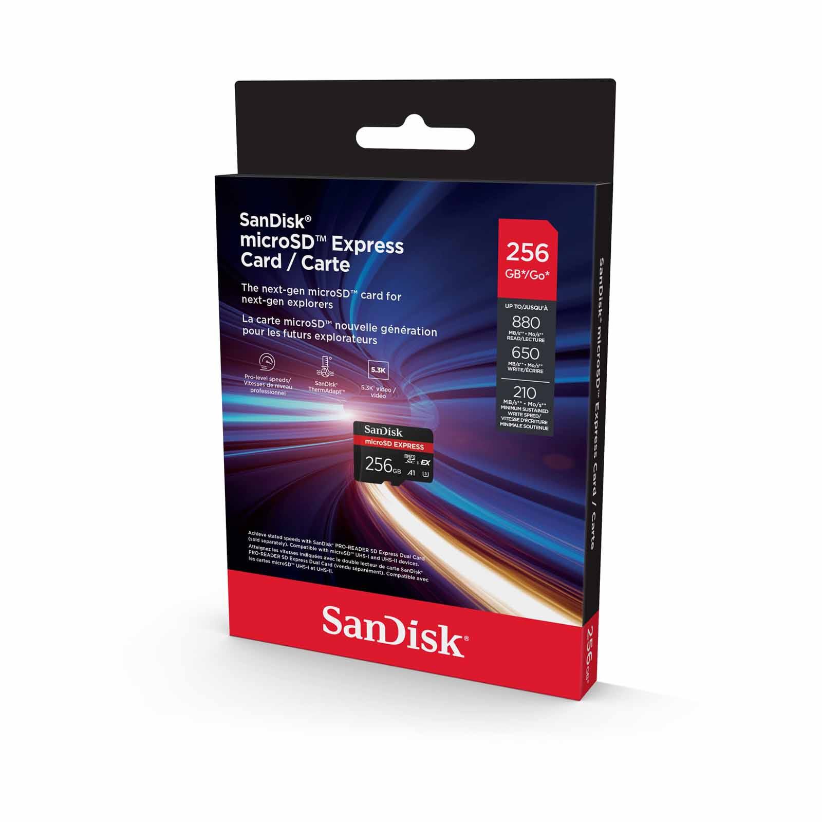SANDISK Microsd Express,880/650mb/s,rpd2,w/jc,4x6 SDSQXFN-256G-GN4NN-image 5