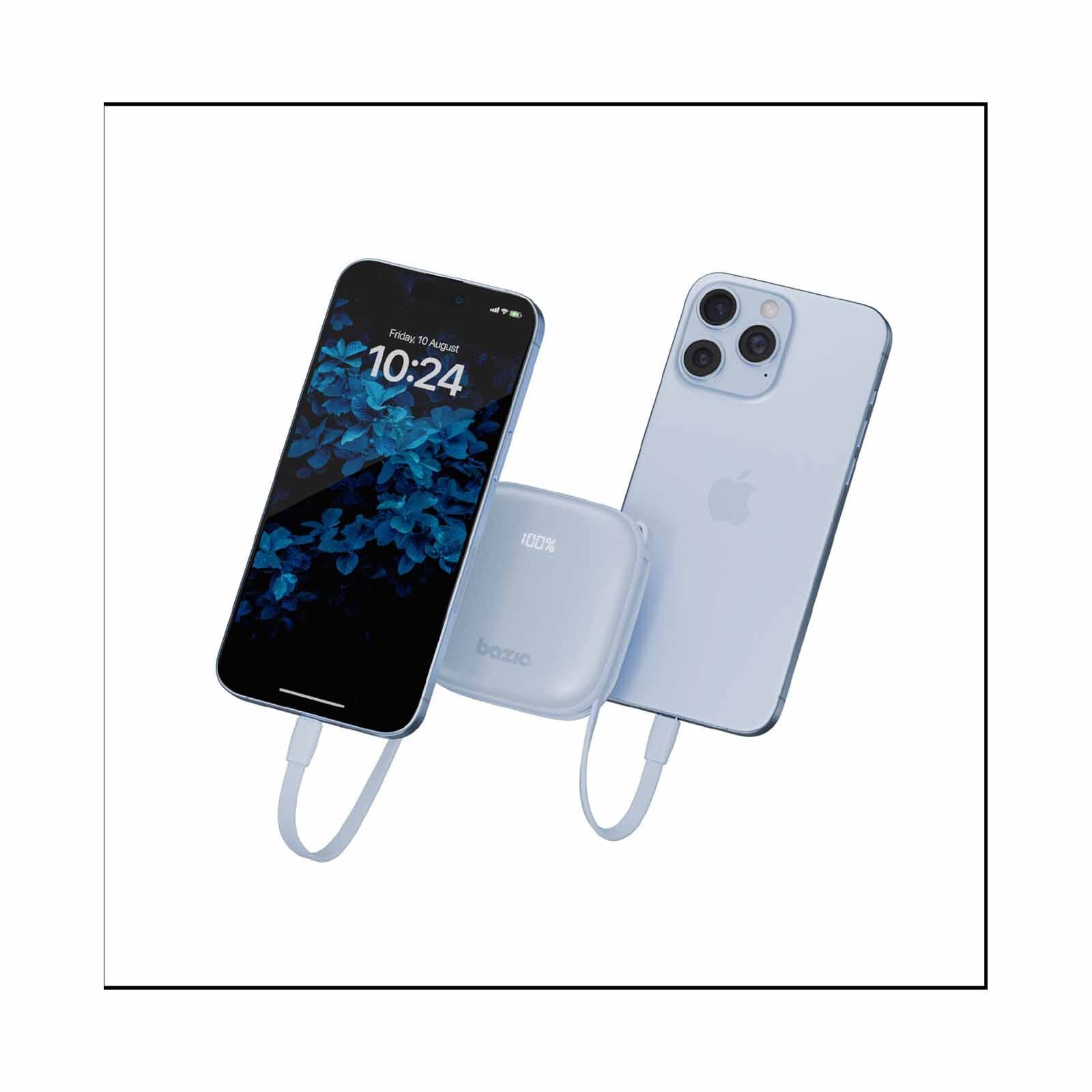 ENERGEA 3 In 1 10000mah Powerbank With Built-in Usb-c And Lightning Cable Bubblegum GPW-FUSN-BLU BAZIC GOPOWER FUSION-image 3