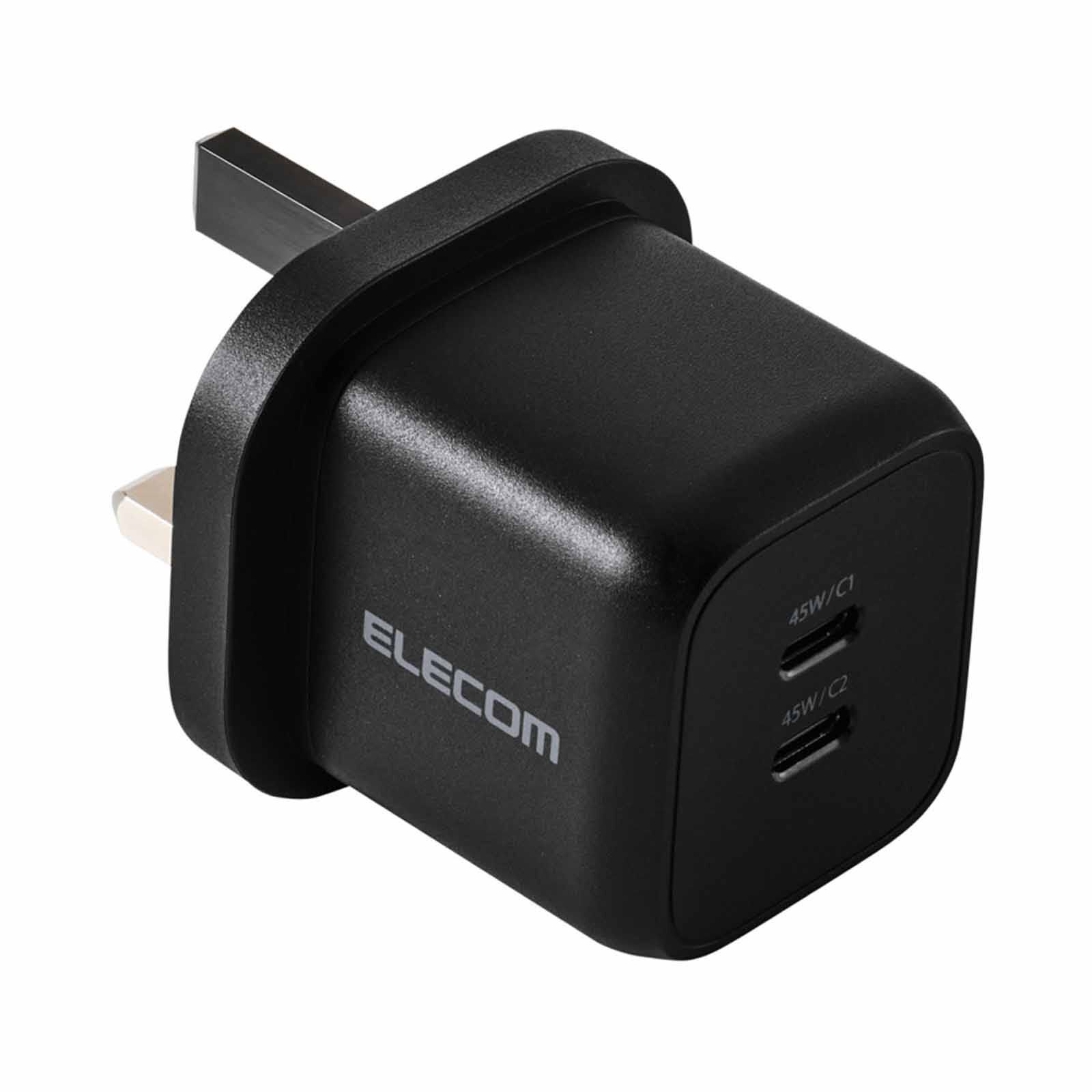 ELECOM 45w Pd Wall Charger C-2port MPA-ACAS0745BK-image 1