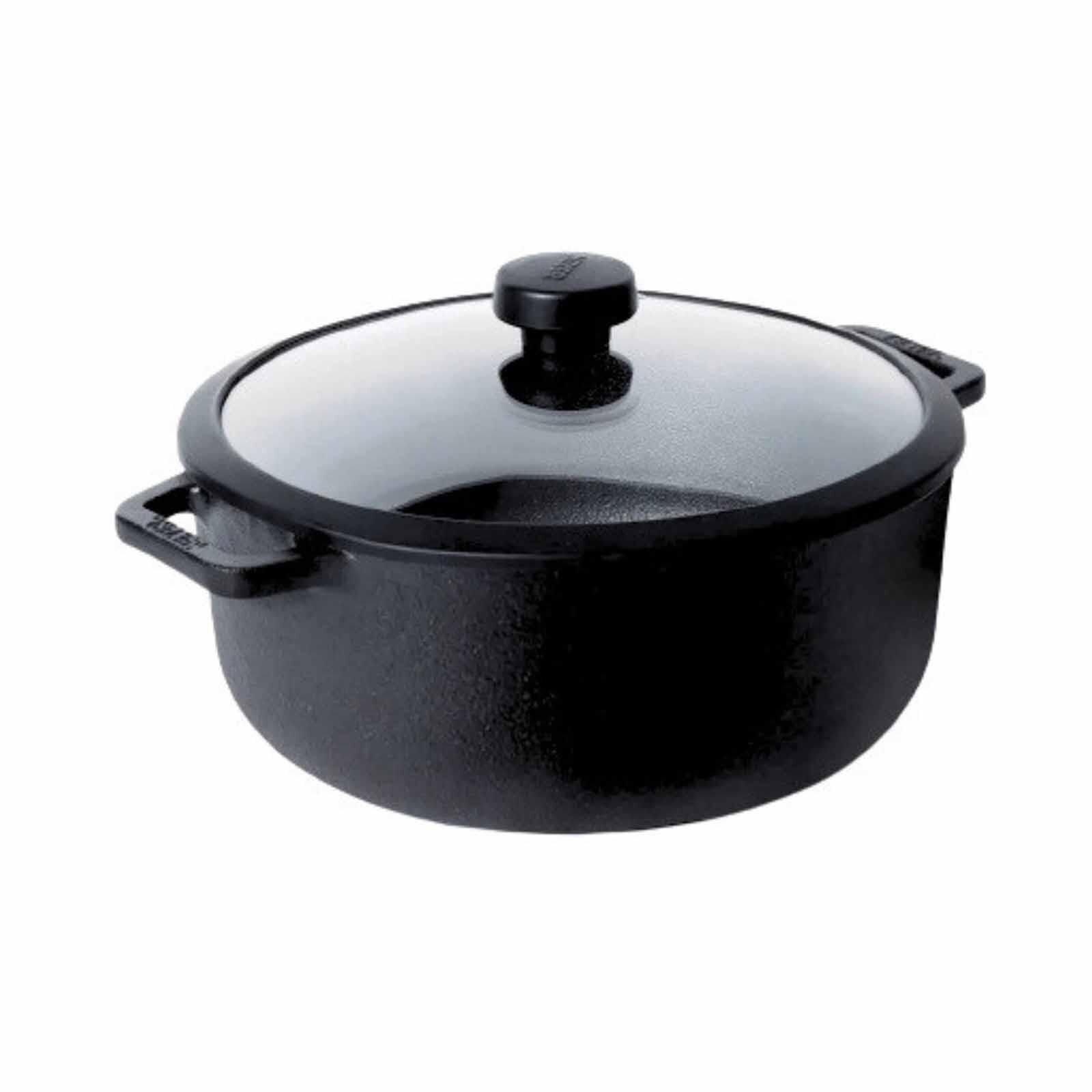 MEYER Pre-seasoned Cast Iron 26cm/5.2l Sauteuse With Glass Lid 48645-image 1