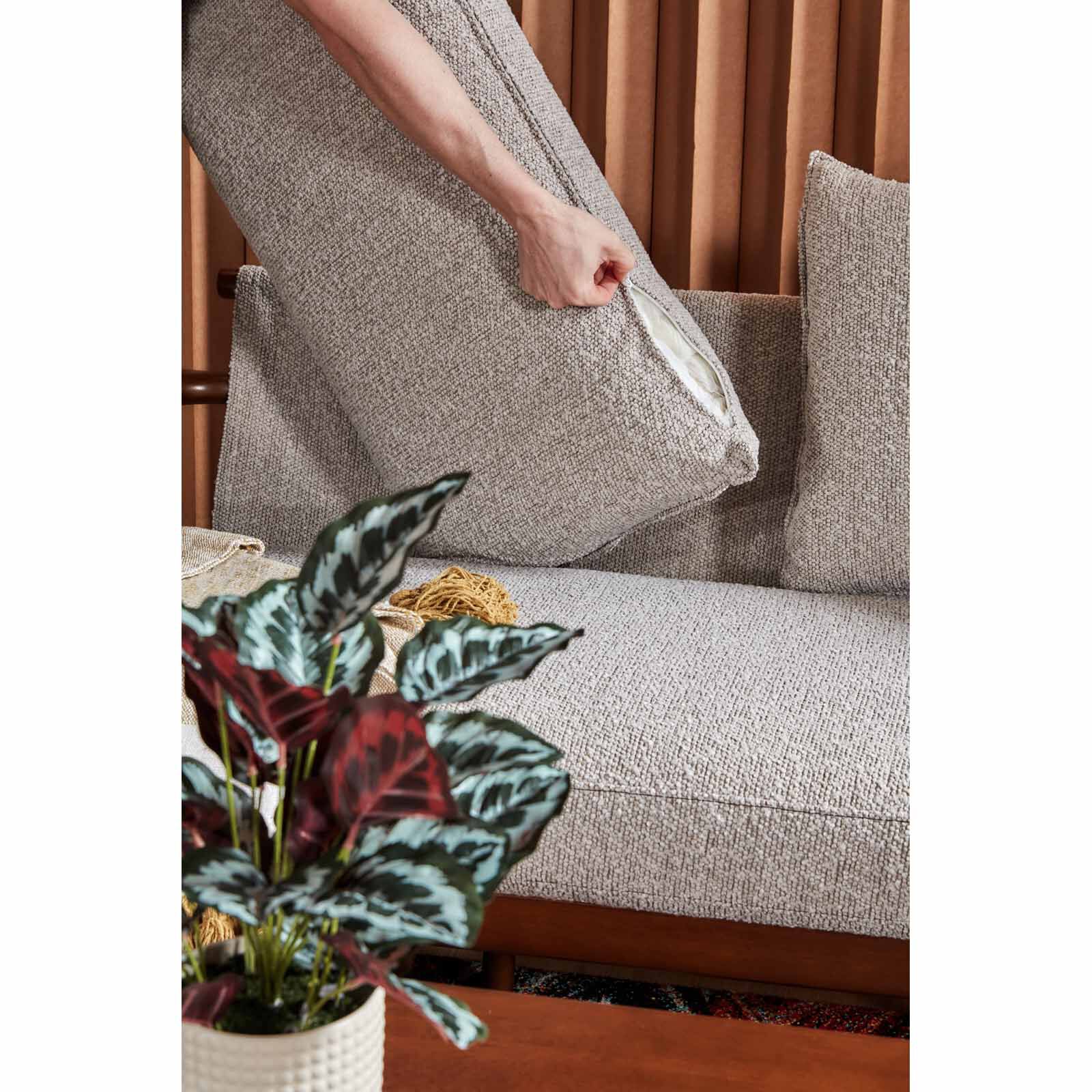 MUZE Extra Cover 1 Seater+ottoman (beige) MERU-image 5