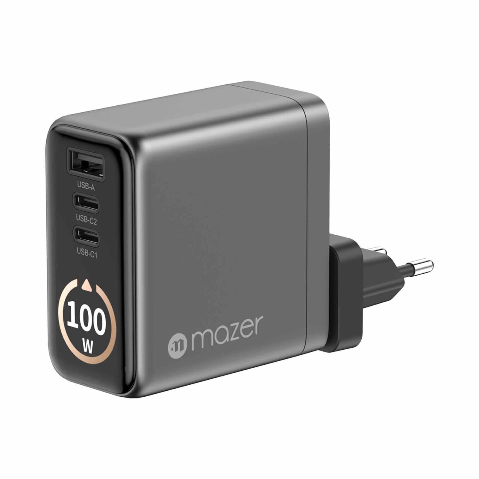 MAZER Aiprestige Gan Pd100w 2c1a With Travel Plugs-blackgrey M-AI-G100W-V7-BG-image 7