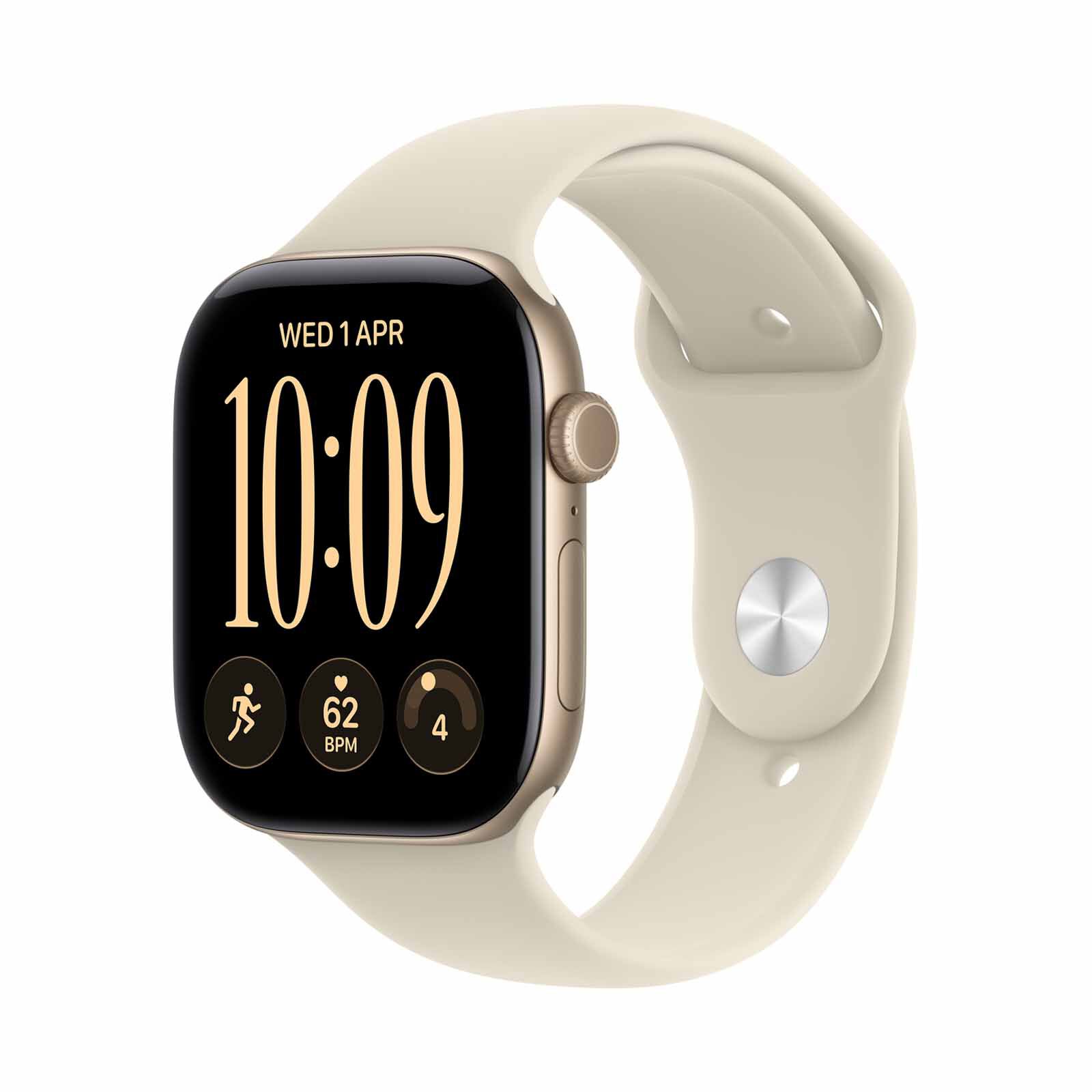 APPLE Watch Series 12 Gps 46mm Light Gold Aluminium Case With Sand Sport Band - M/l MJEP4X/A-image 2