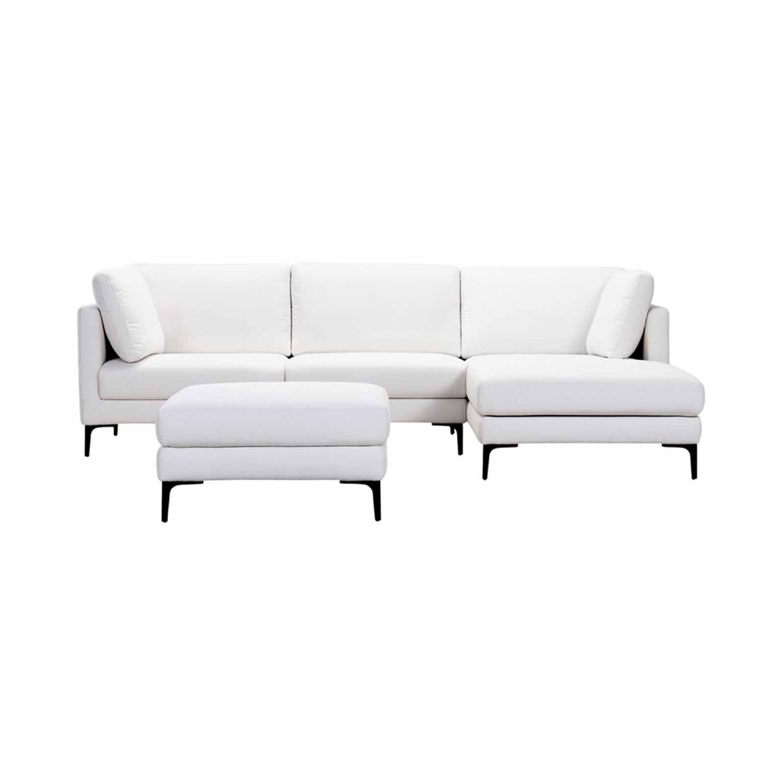 L Shaped (fab) New Beige Right Fabric Sofa ALDINA-image null