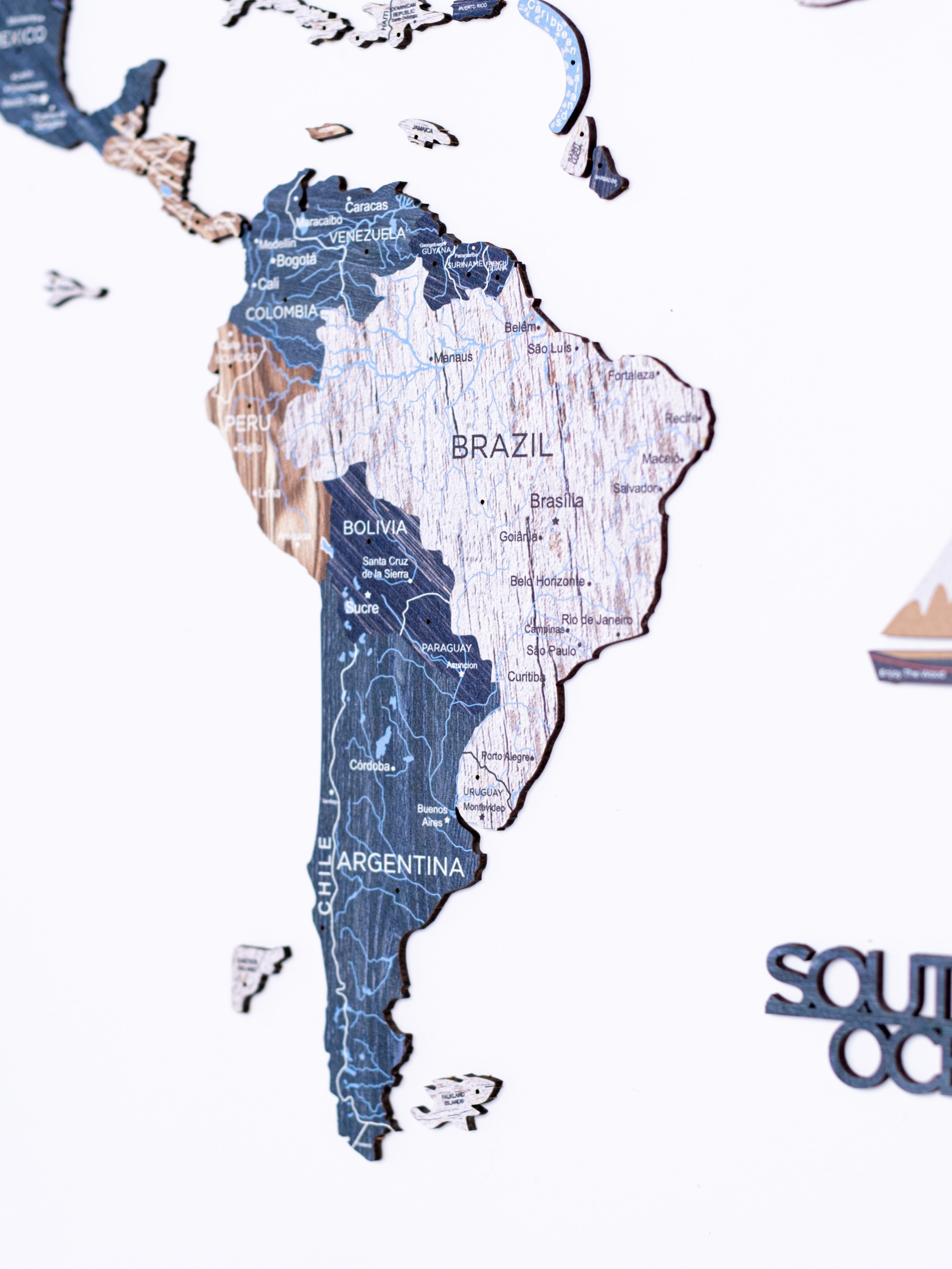 2d Wooden World Map Mystery S ENJOY THE WOOD-image 3