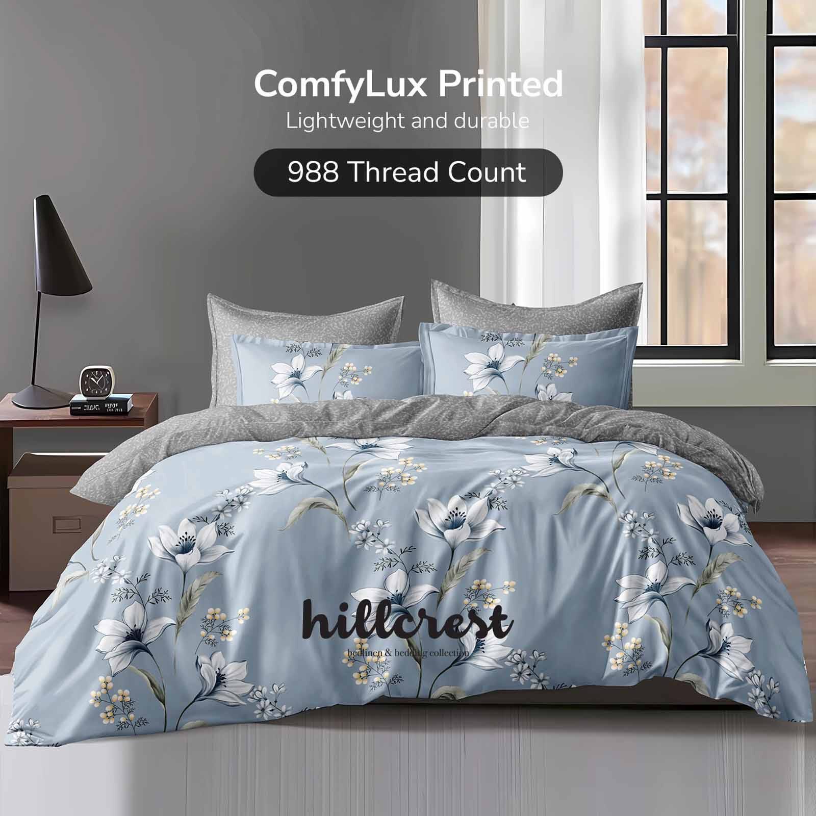 HILLCREST Hillcrest I 988tc Comfylux I Printed I Queen Fitted Sheet Set I Tranquil ( Oe ) 6832 I Q I FS I TRANQUIL-image 1