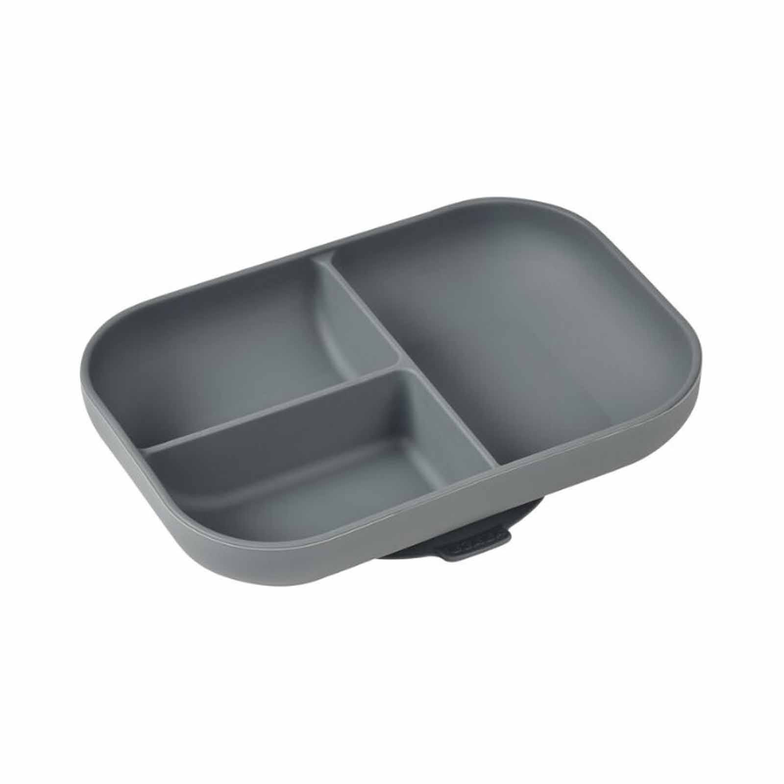 BEABA Suction Divided Plate - Mineral (online) SILICONE-image 1