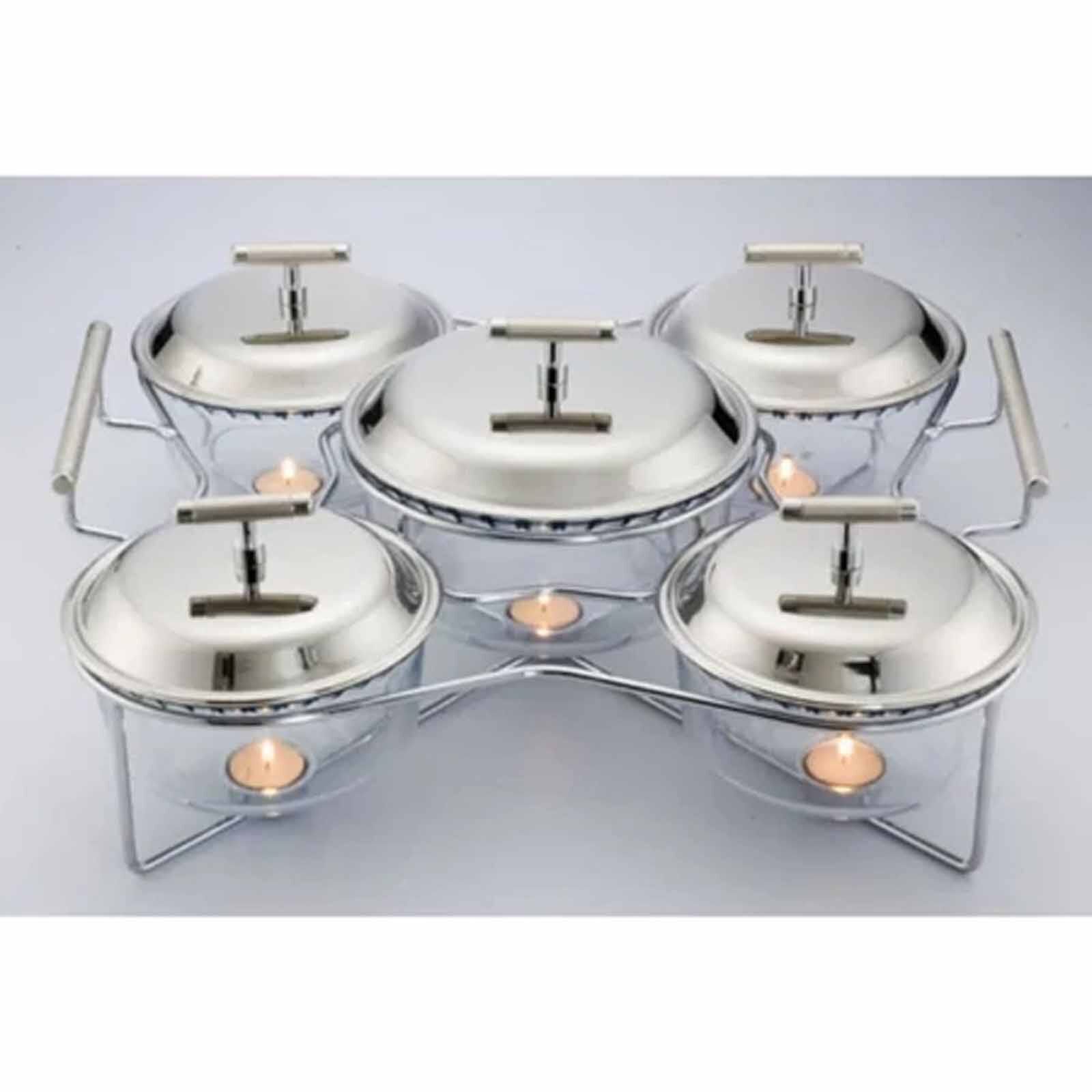 SABINEX Round Food Warmer 4pcs X 0.7l + 1pcs X 1.5l KG05-image 1