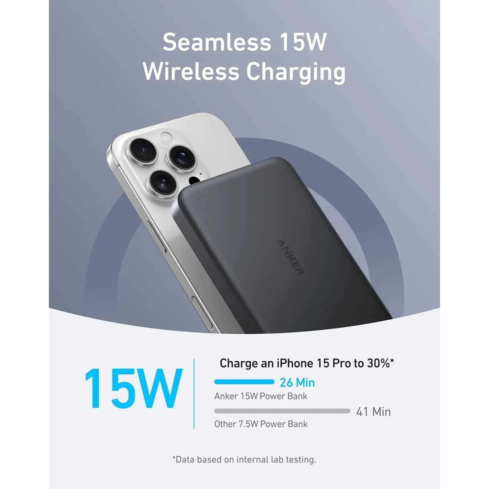 ANKER Maggo Powerbank Slim Qi2 10k Blue A1664H61-image 4