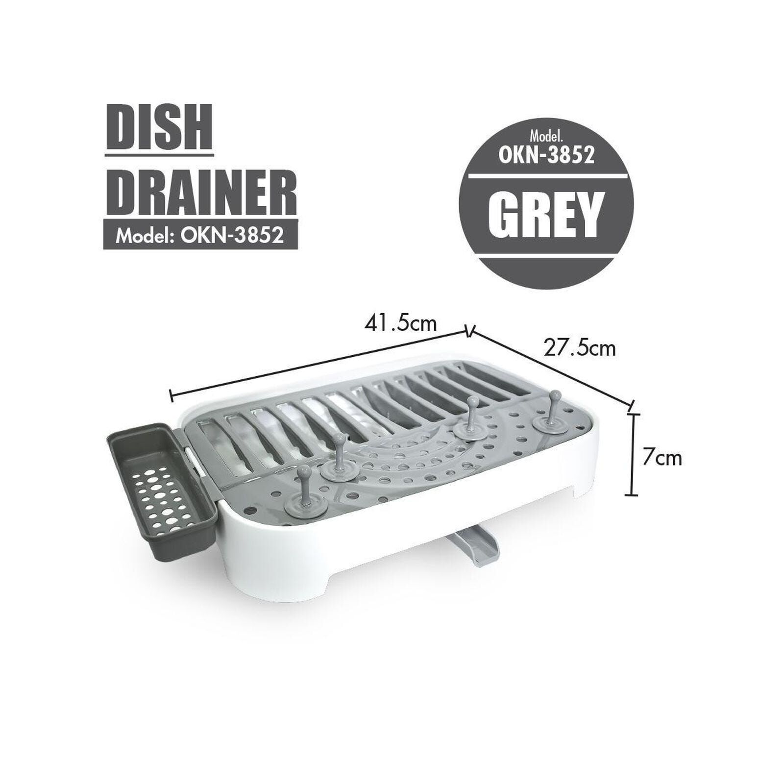 HOUZE Dish Drainer (grey) OKN-3852-image 1