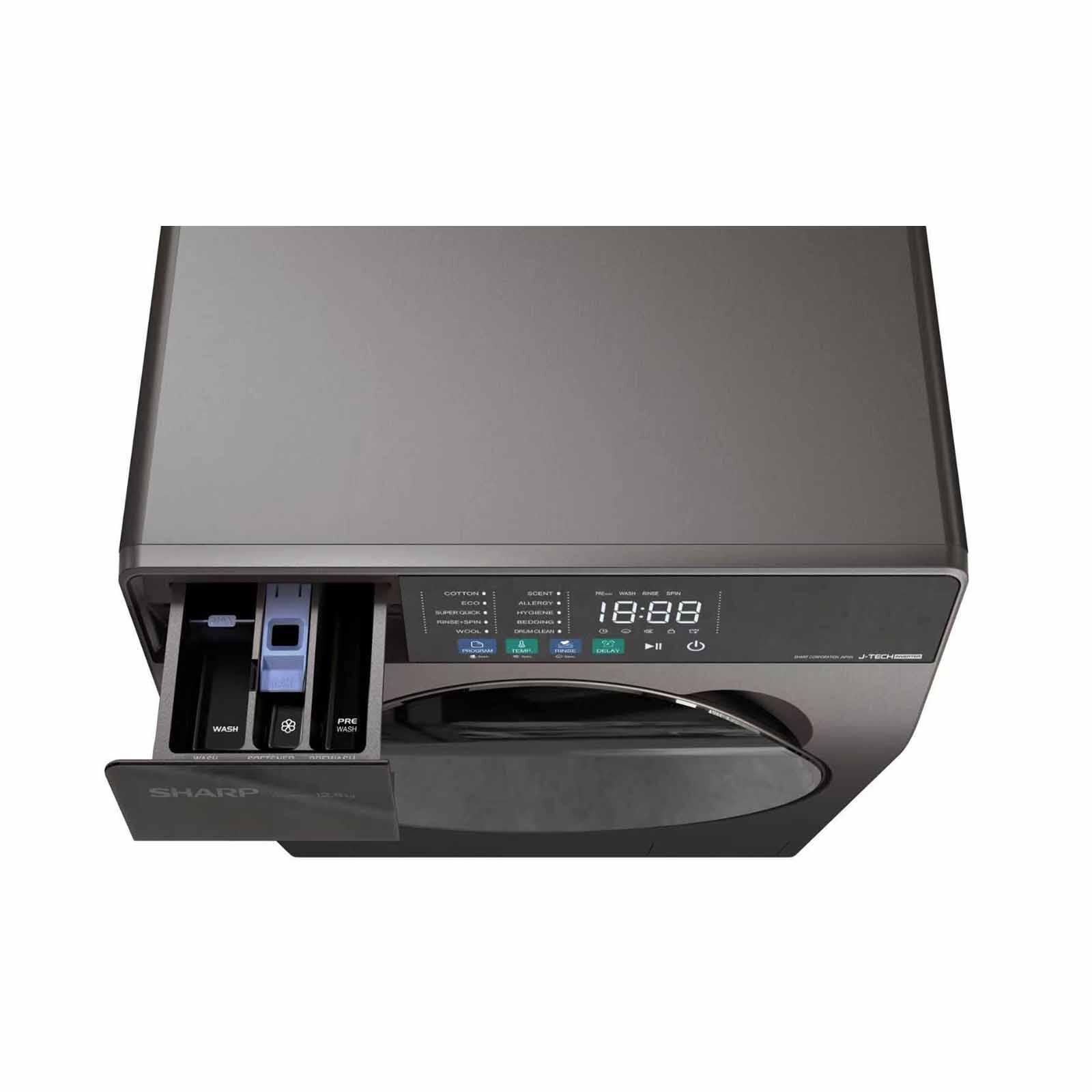 SHARP Front Load Washer (10.5kg) - Dark Grey ES-FW10SAG-image 3