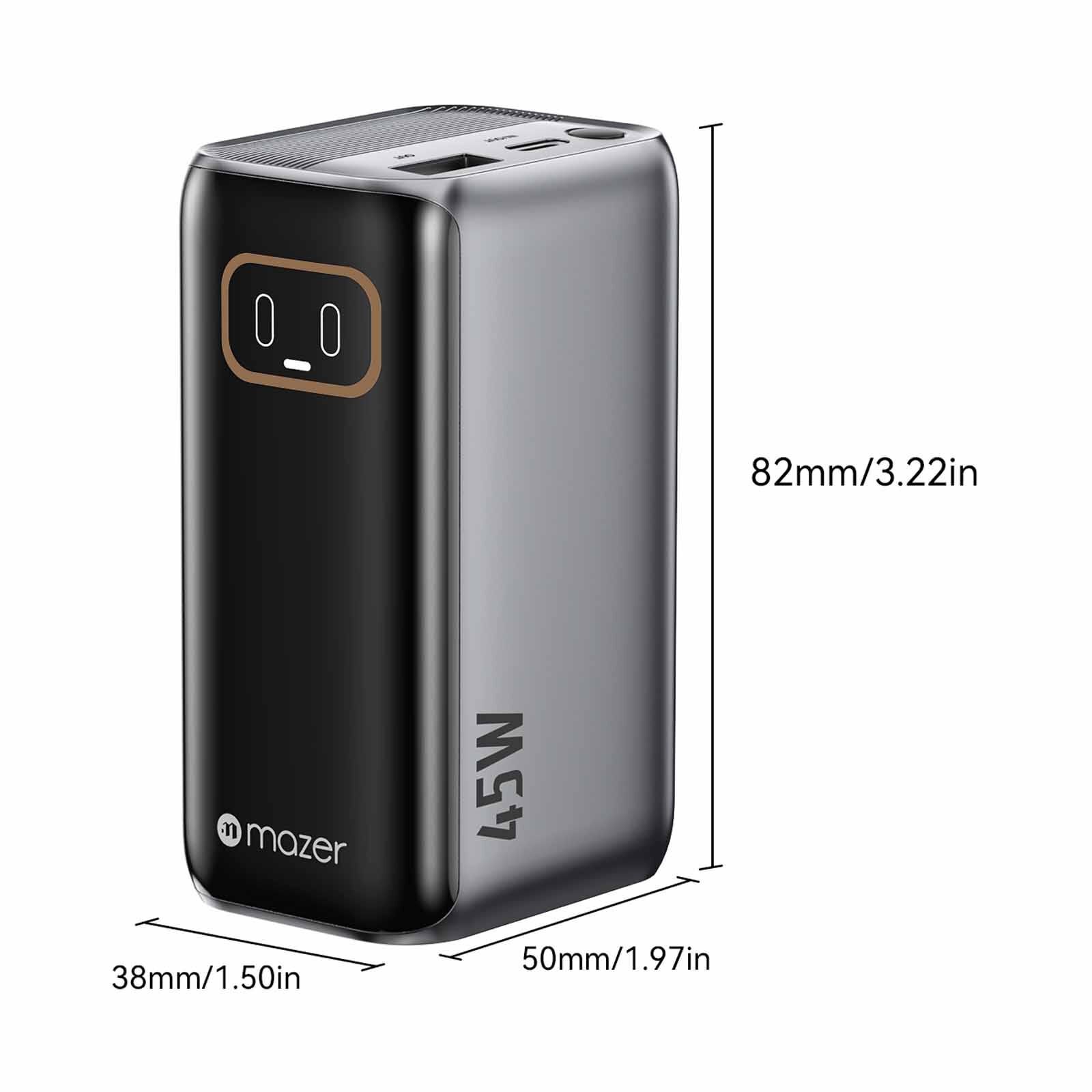 MAZER Powercharge Rlink 10,000mah/pd45w With Built-in Retractable C-cable Powerbank - Blackgrey M-AI-PC45R10-V7-BG-image 5