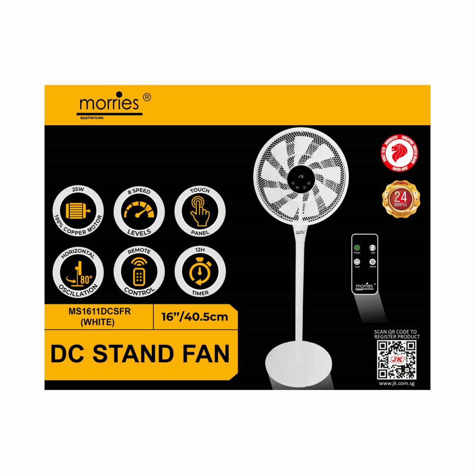 MORRIES 16 In 2 In 1 Dc Stand Fan W/remote- White MS-1611DCSFR-WH-image 3