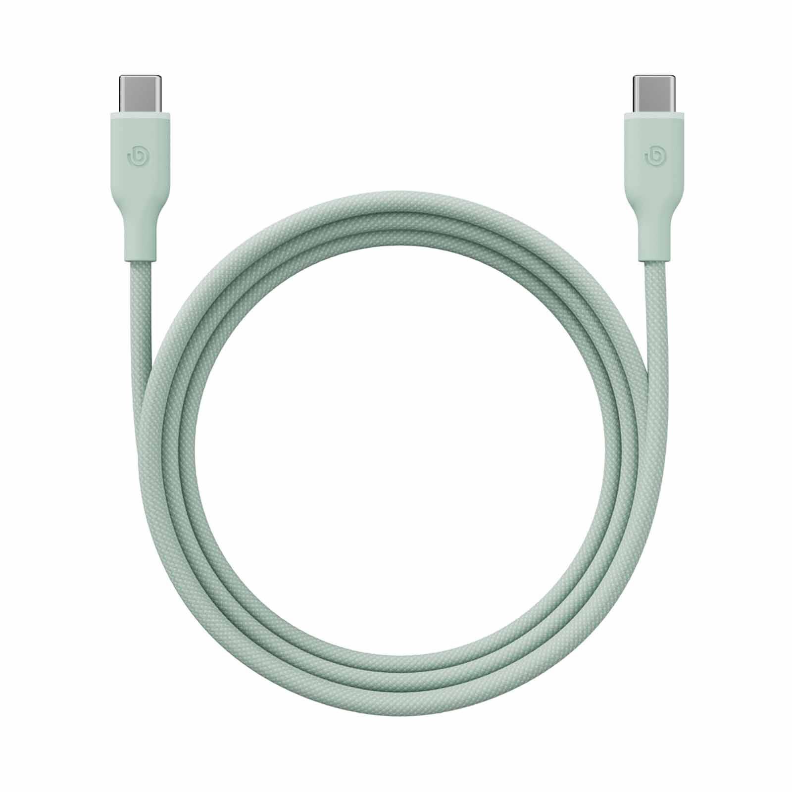 BAZIC Gocharge Weave C-c Cable 480mbps, 60w 1.5m - Green CBL-GCWE-GRN150-image 1