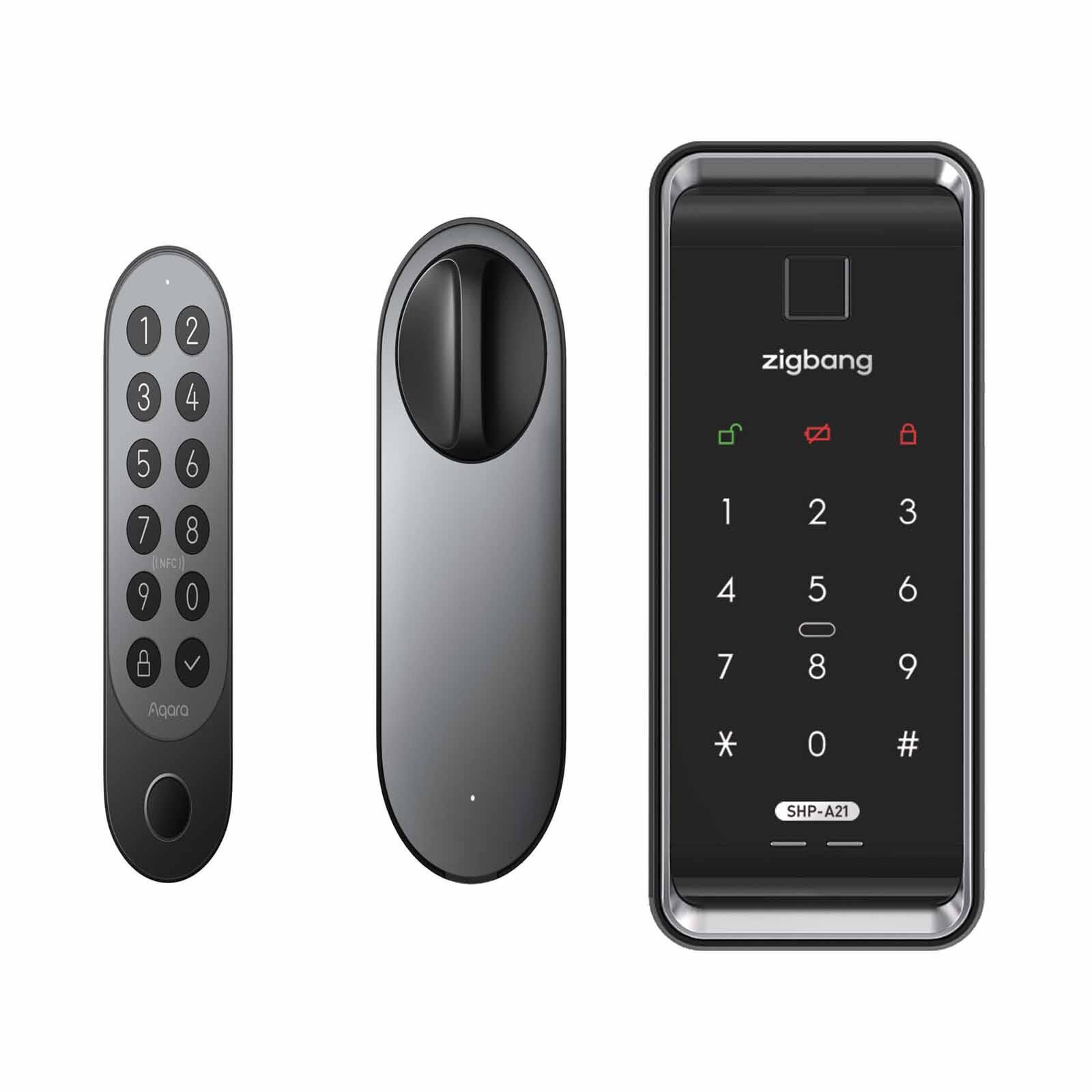 AQARA A+z* U200 (door) + Zigbang Shp-a21(gate) + Installation Black AQARA U200 (DOOR) + ZIGBANG SHP-A21(GATE) + INSTAL-image 1