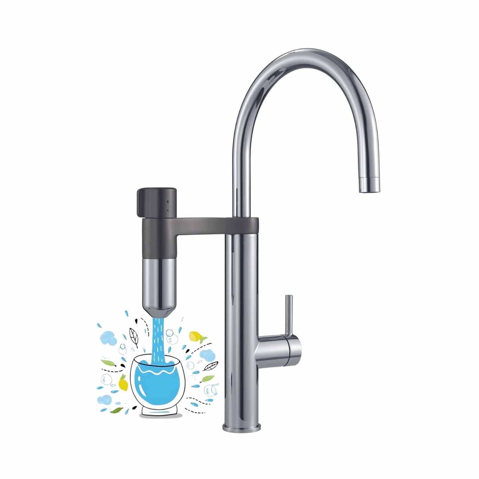FRANKE Franke Tap Vital Capsule Filter Tap J-spout Chrome & Gun Metal Vital 218 - Exclude Installation VITAL 218-image 2