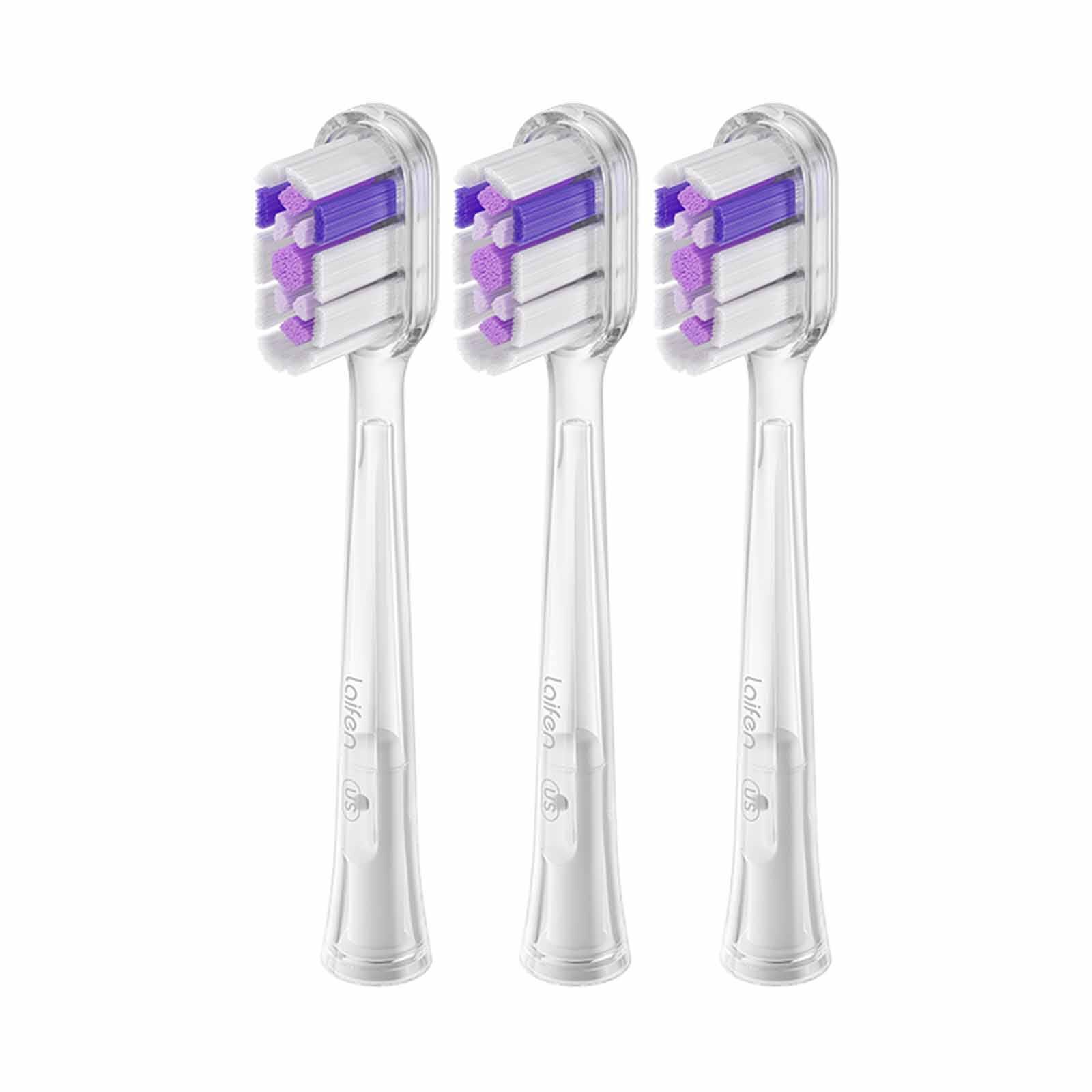 LAIFEN Wave Electric Toothbrush Head 3 Brush Heads Transparent Color (ultra-whitening) WAVE 3 BRUSH HEADS TRANSPARENT COLOR (ULTRA-WHITEN