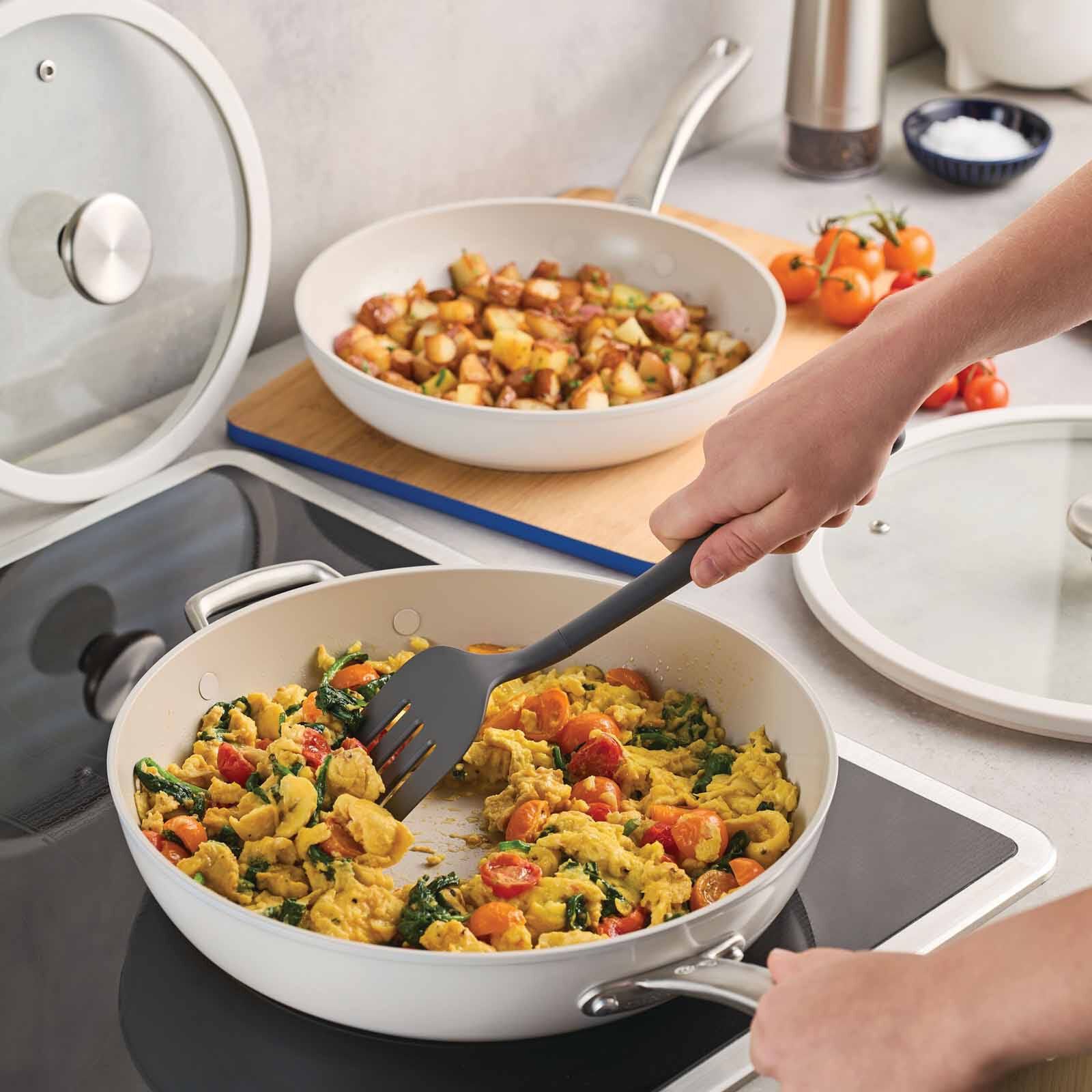 CIRCULON Halo With Laserdefense Ceramic Nonstick 4 Piece Cookware Set - Pearl White 16167-image 4