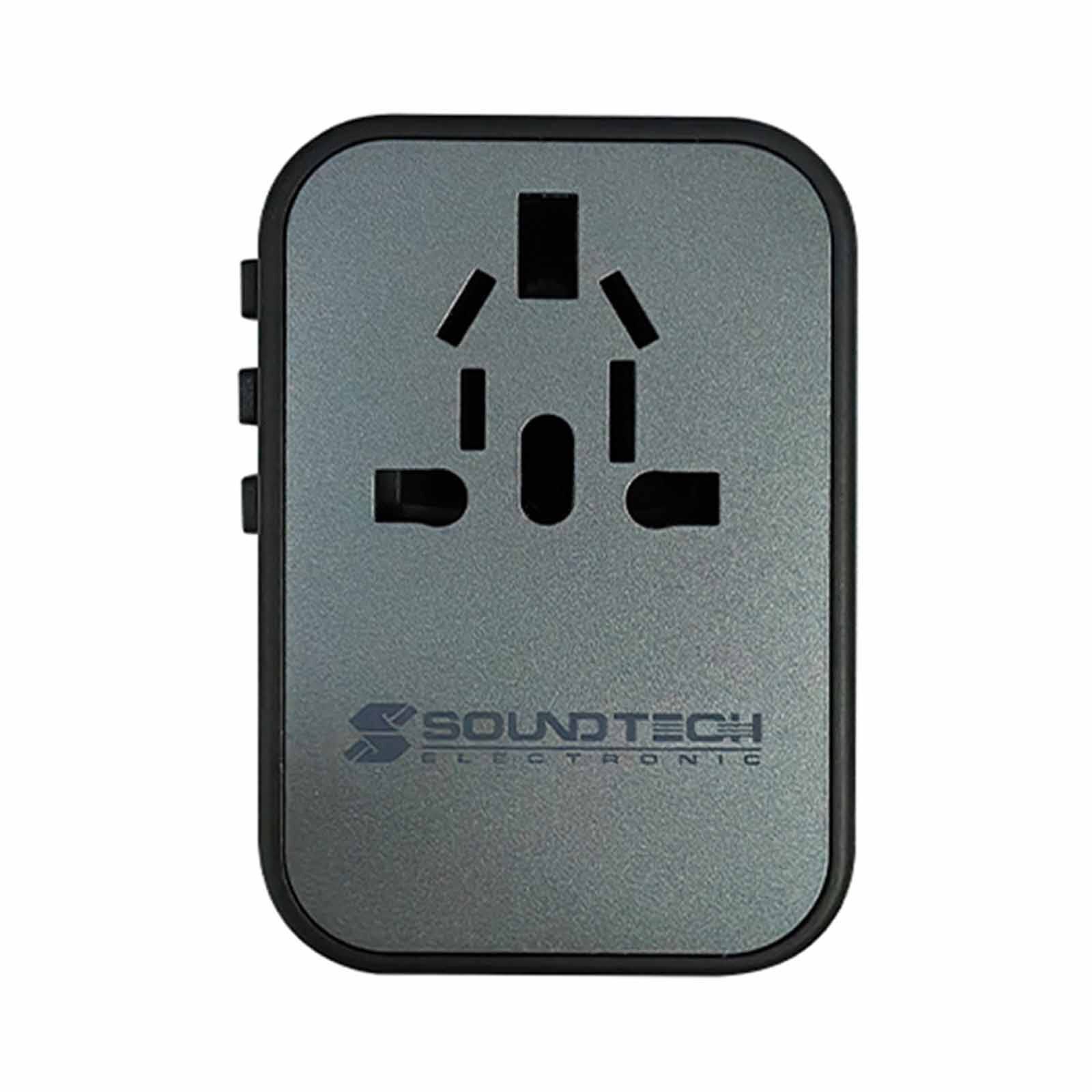 SOUNDTEOH Travel Adaptor With 3 Usb-a + Usb-c Quick Charger TA-355