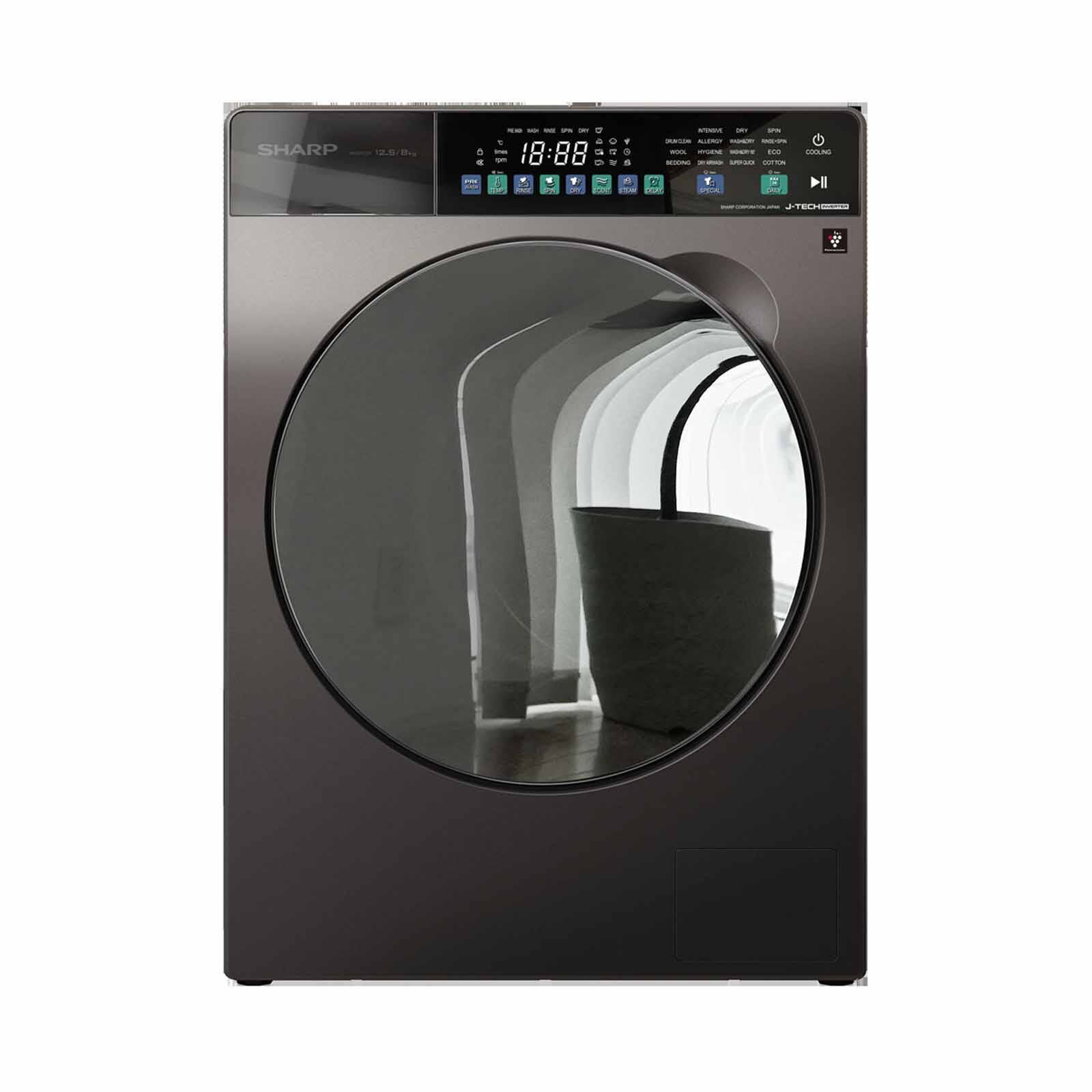 SHARP Front Load Washer/dryer (12.5kg/8kg) - Dark Grey ES-FW12D8PAS
