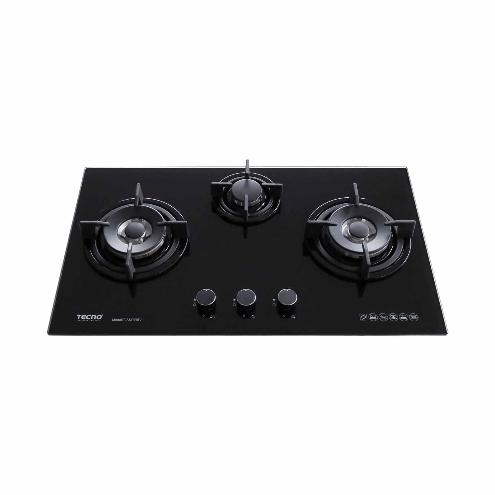 TECNO 76cm 3 Burners Tempered Glass Hob (exclude Installation) T 733TRSV-image 1