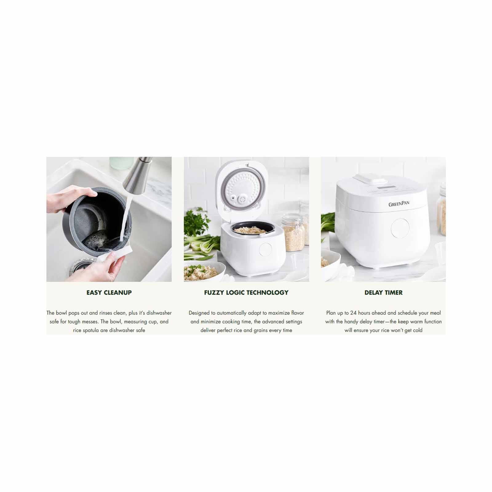 GREENPAN Bistro Collection Rice & Grains Cooker - White GPRC046245-image 15