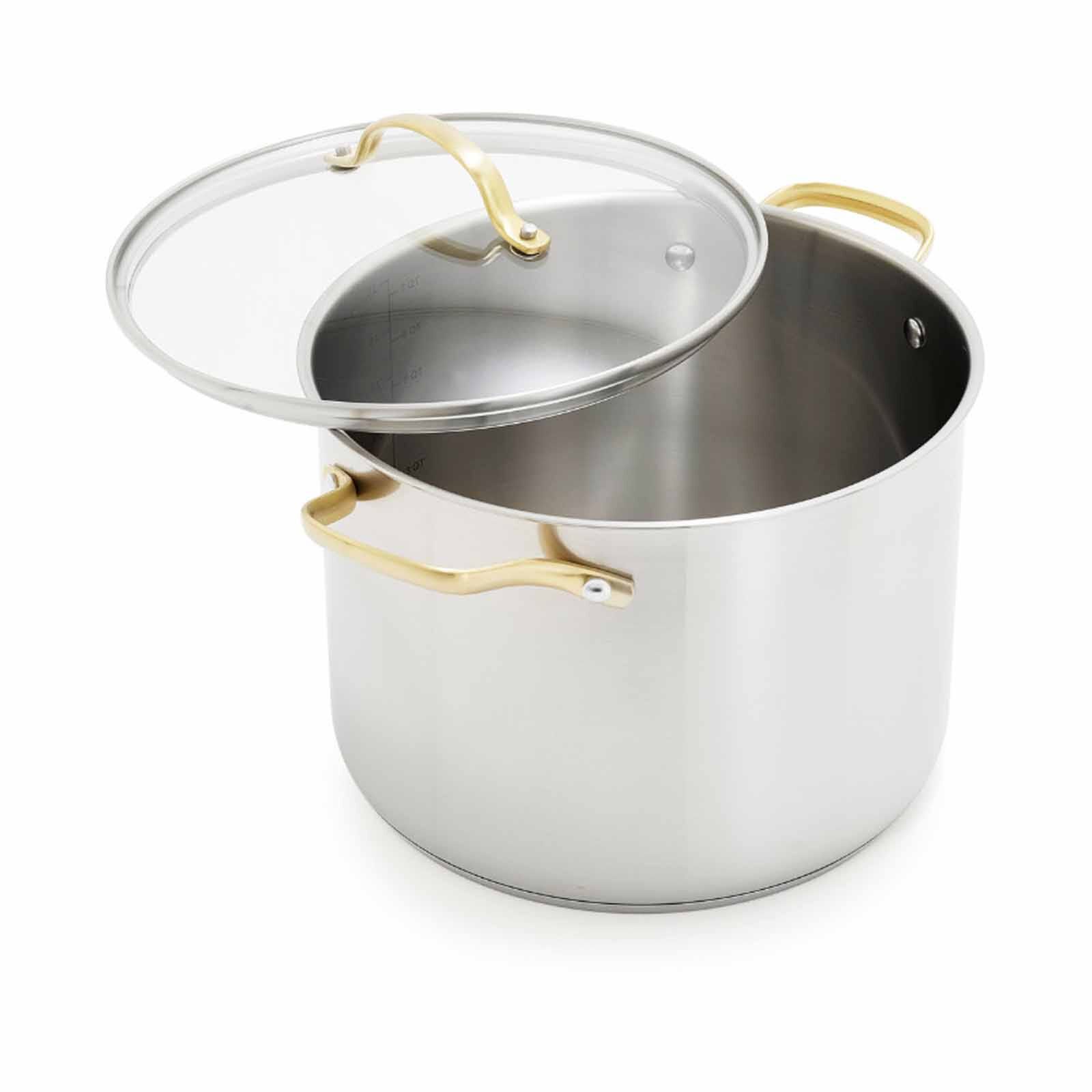 GREENPAN Swift 28cm Stainless Steel Covered Stock Pot GPST084643