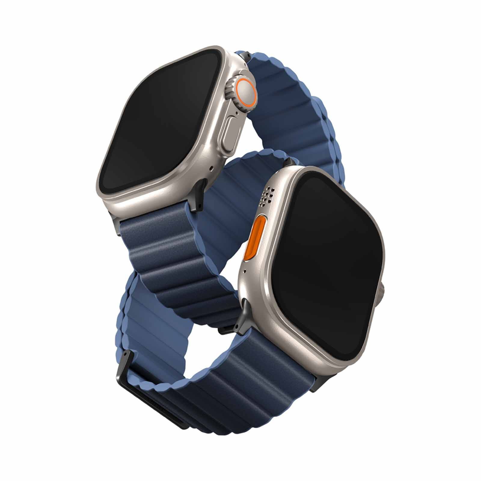 UNIQ Revix Premium Edition Reversible Magnetic Apple Watch Strap 49/45/44/42mm - Prussian (prussian/mist UNIQ-45MM-REVPPRUMBLU-image null