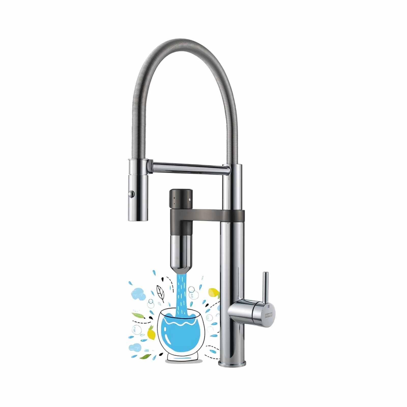 FRANKE Franke Tap Vital Capsule Filter Tap Semi-pro Chrome & Gun Metal Vital 219 - Exclude Installation VITAL 219-image 1