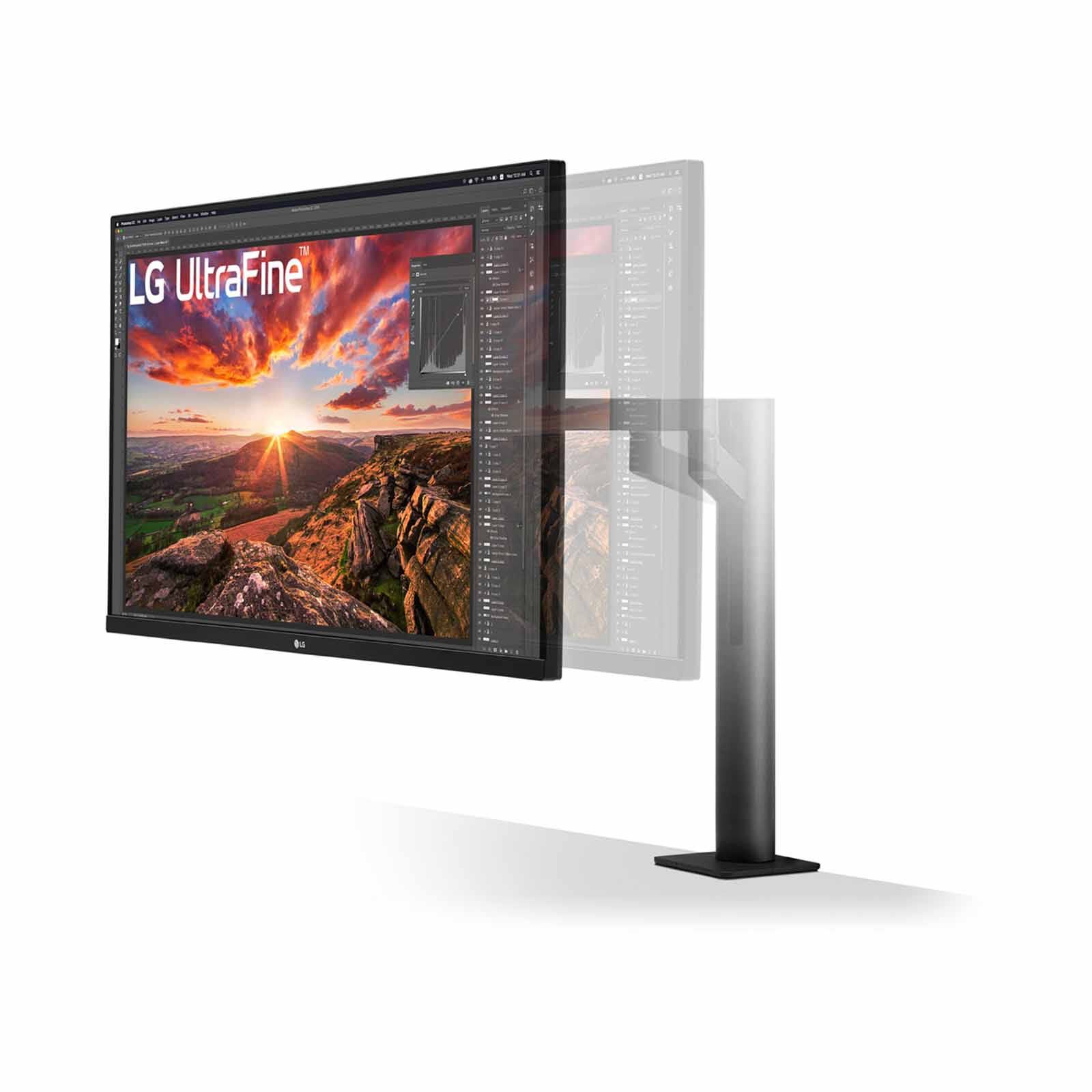 LG 31.5in Uhd 4k Ips Display Usb Type-c Has Ergo Monitor 32UN880K-B-image 3