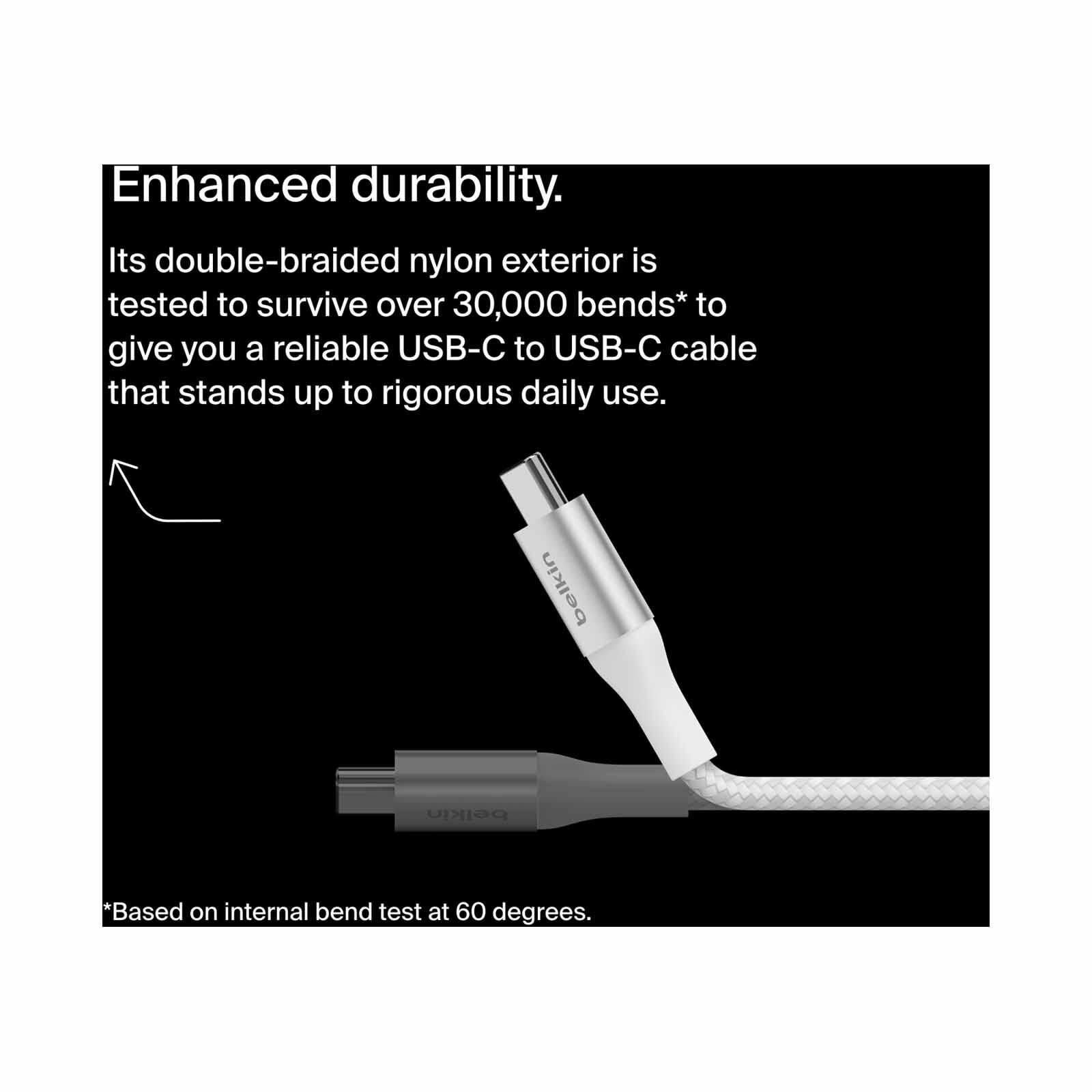 BELKIN Usb-c To C Pd3.1 Cable 2m Up To 240w Wht CAB015BT2MWH-image 4