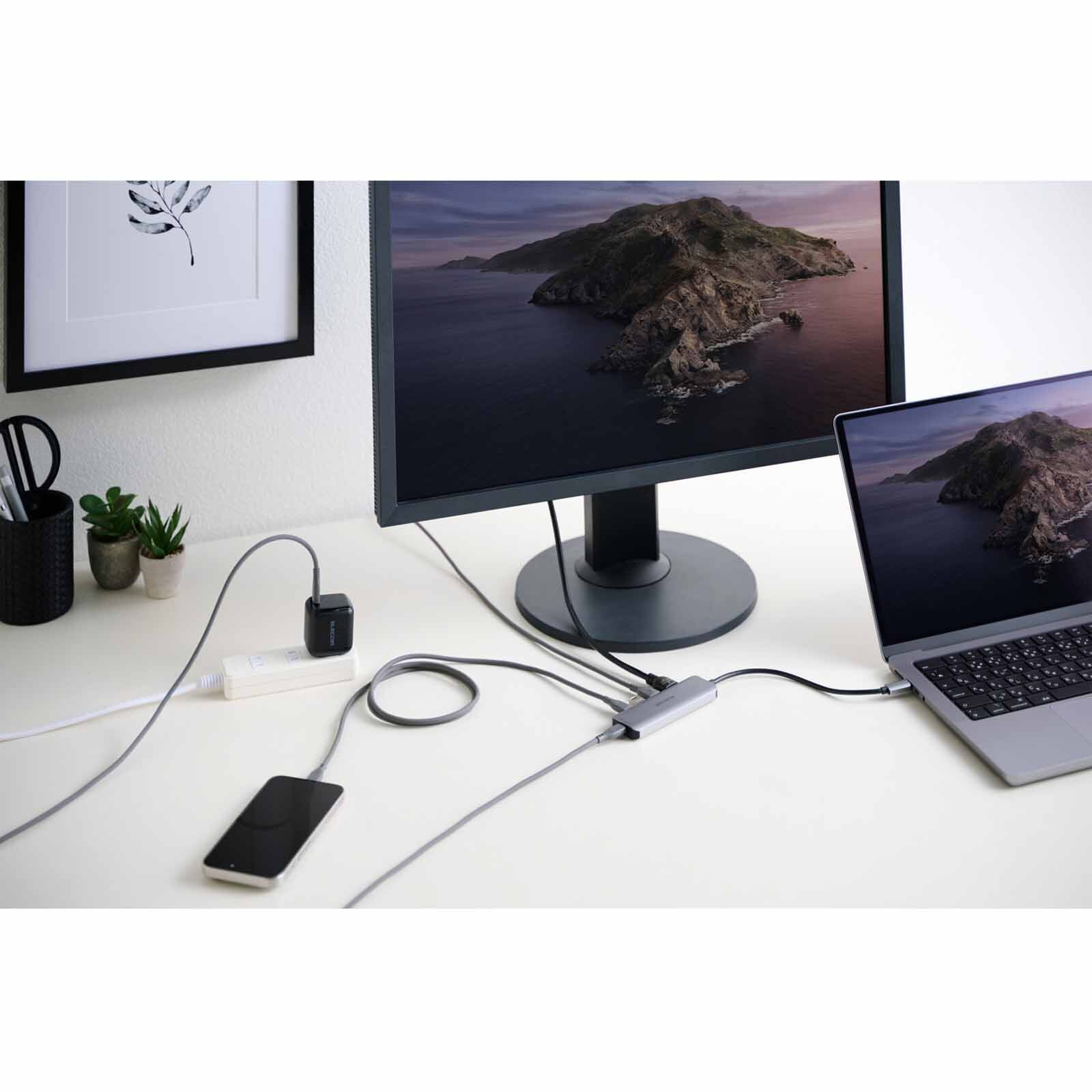 ELECOM Usb Type-c 5-in-1 Pd100w Docking Station (hdmi/usb-c/usb-a) DST-051BPSV-image 5