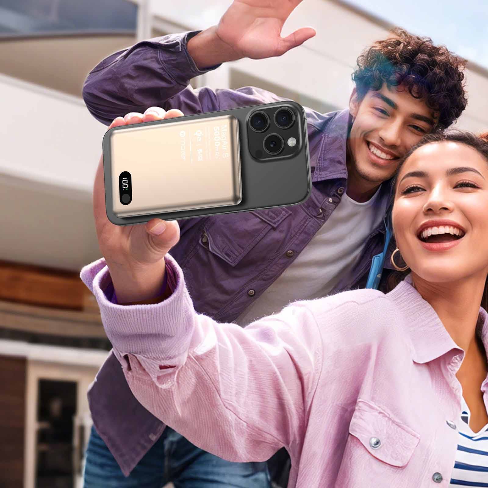 MAZER Qi2 Certified 15w 5000mah Pd20w Ultra Thin Power Bank - Desert Titanium M-MAGAIR29-DT-image 14