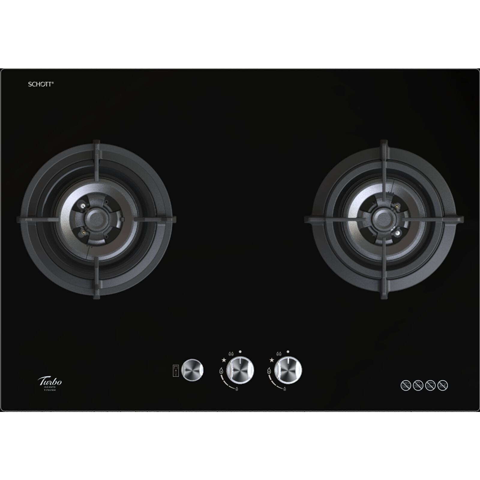 TURBO Built-in 2 Burners Glass Hob (70cm) (exclude Installation) T702GV-BK-image null