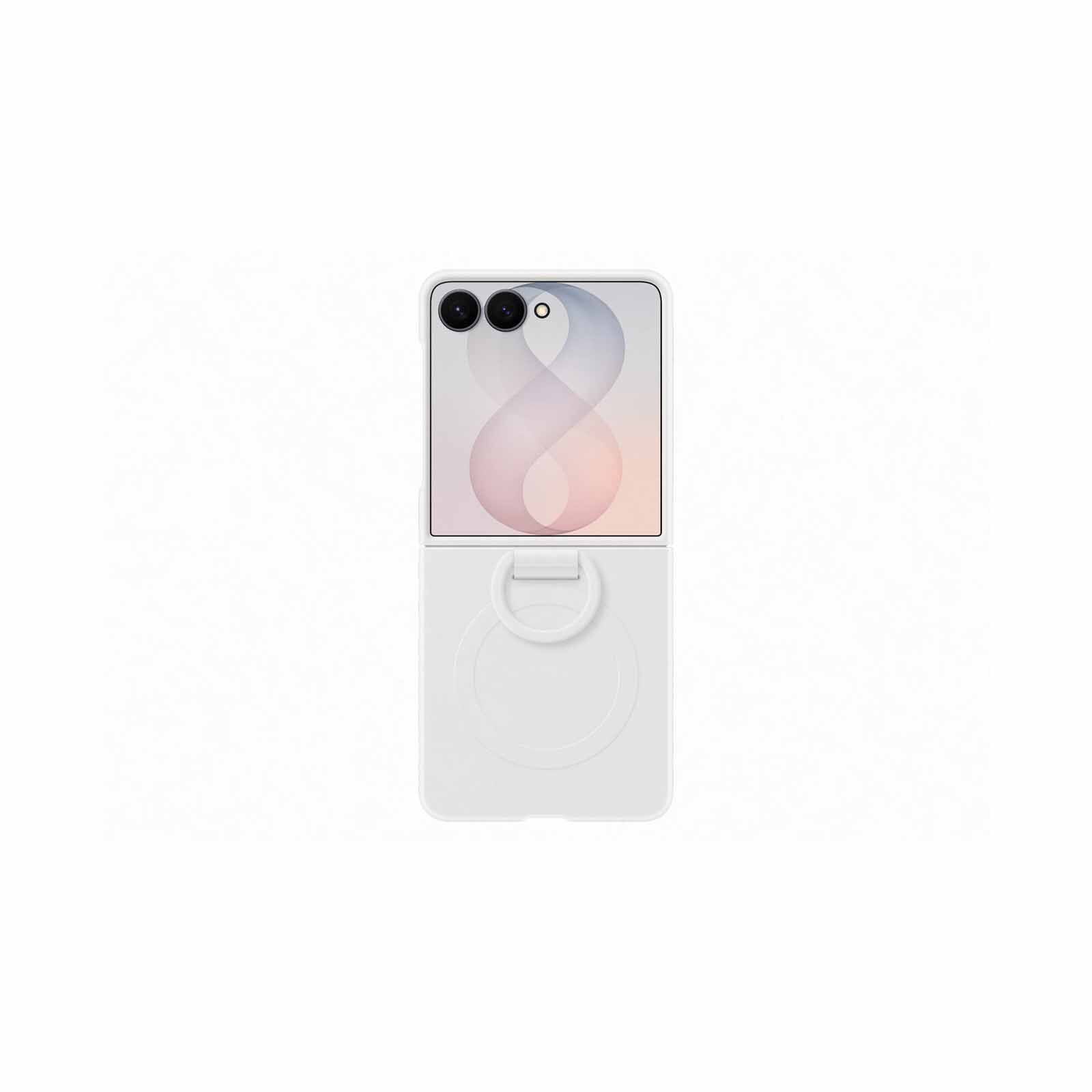SAMSUNG Galaxy Z Flip8 Silicone Ring Magnet Case Cream EF-EF776CWEGWW-image 1