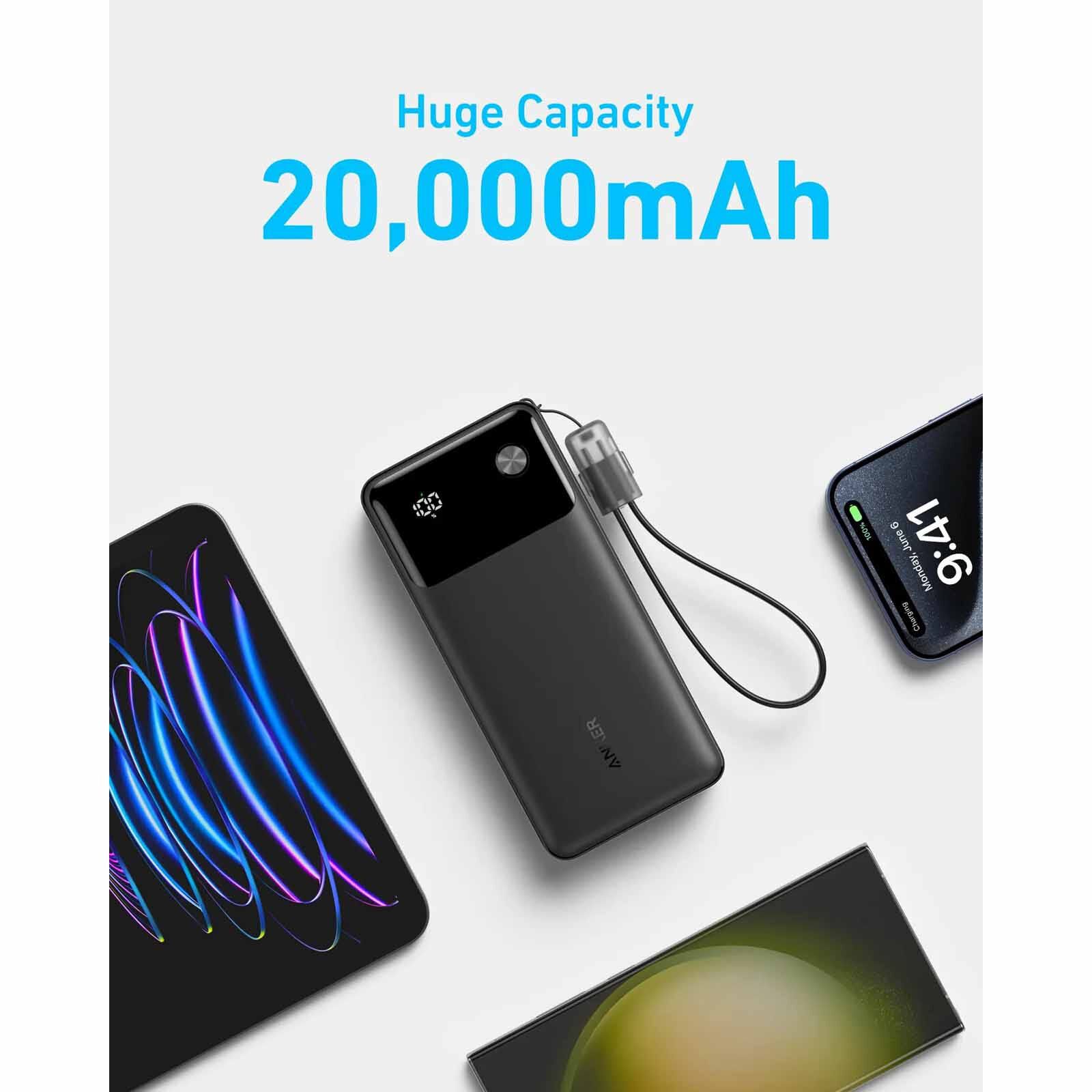 ANKER Powerbank Powercore 20k 30w With Usb C Cable Black A1384H11-image 4