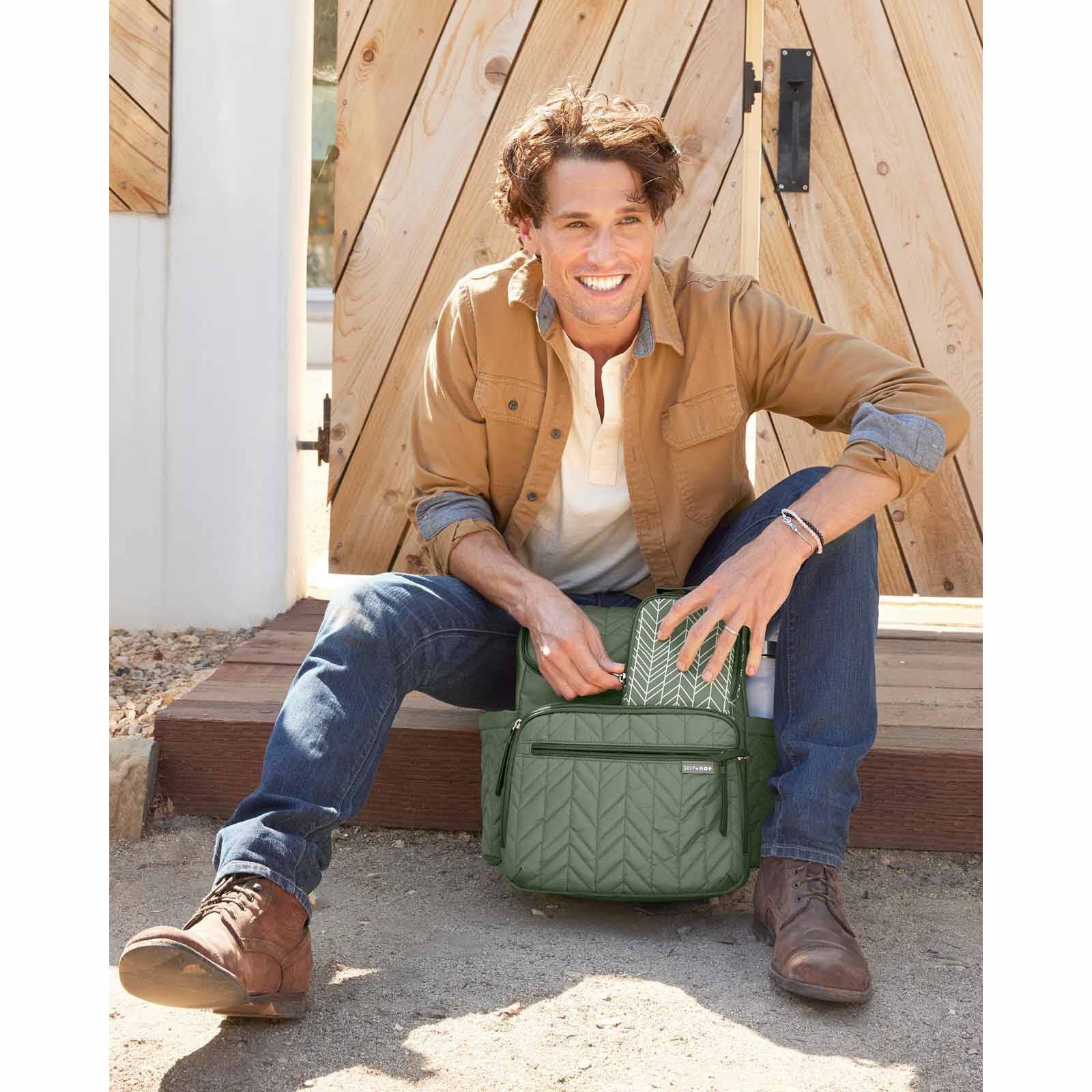 SKIP HOP Forma Nappy Backpack - Dark Sage SH9P440710-image 4