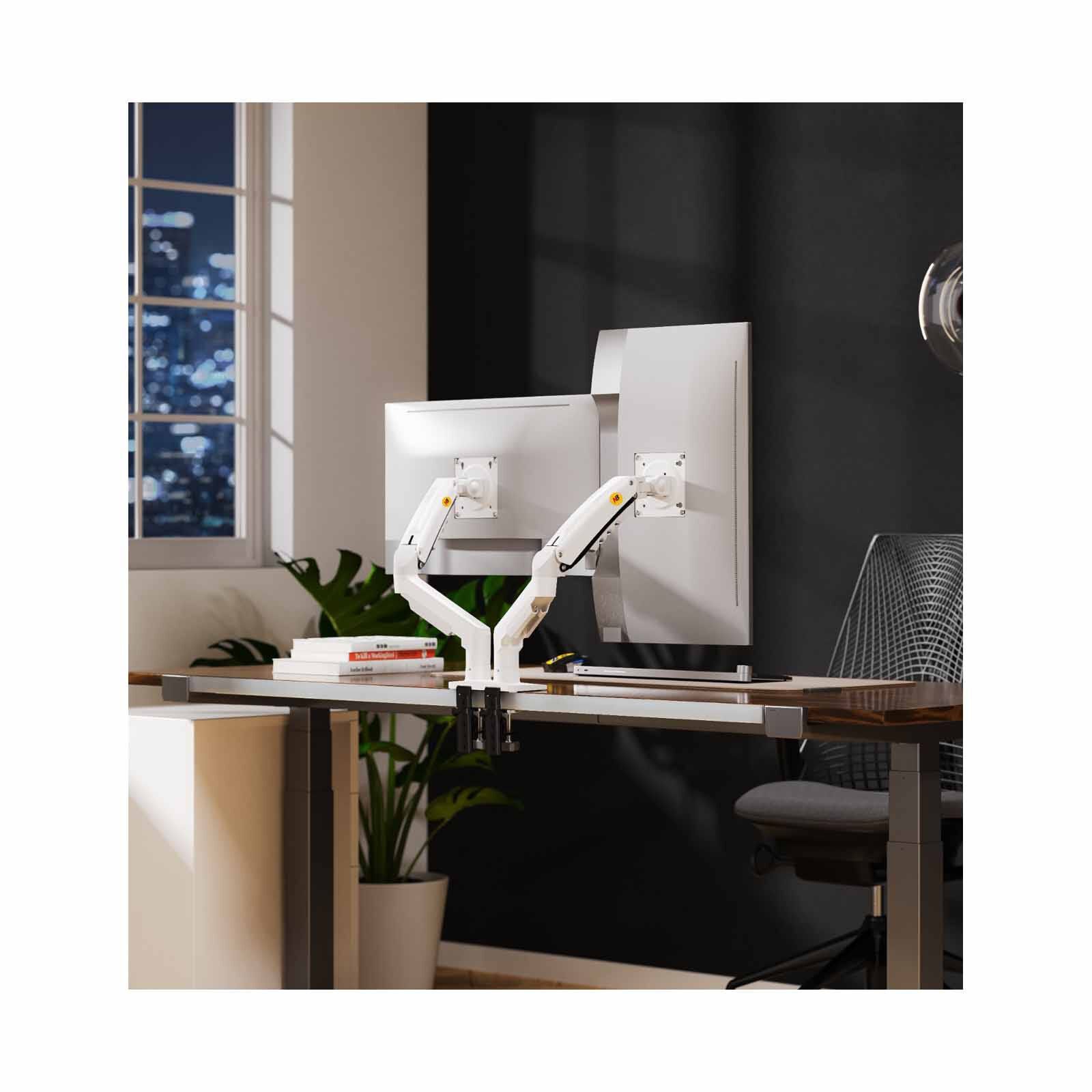 NORTHBAYOU Monitor Arm Fits 17-27in, Hold 2-9kg Vesa 75x75 / 100x100 F160 WHITE-image 4