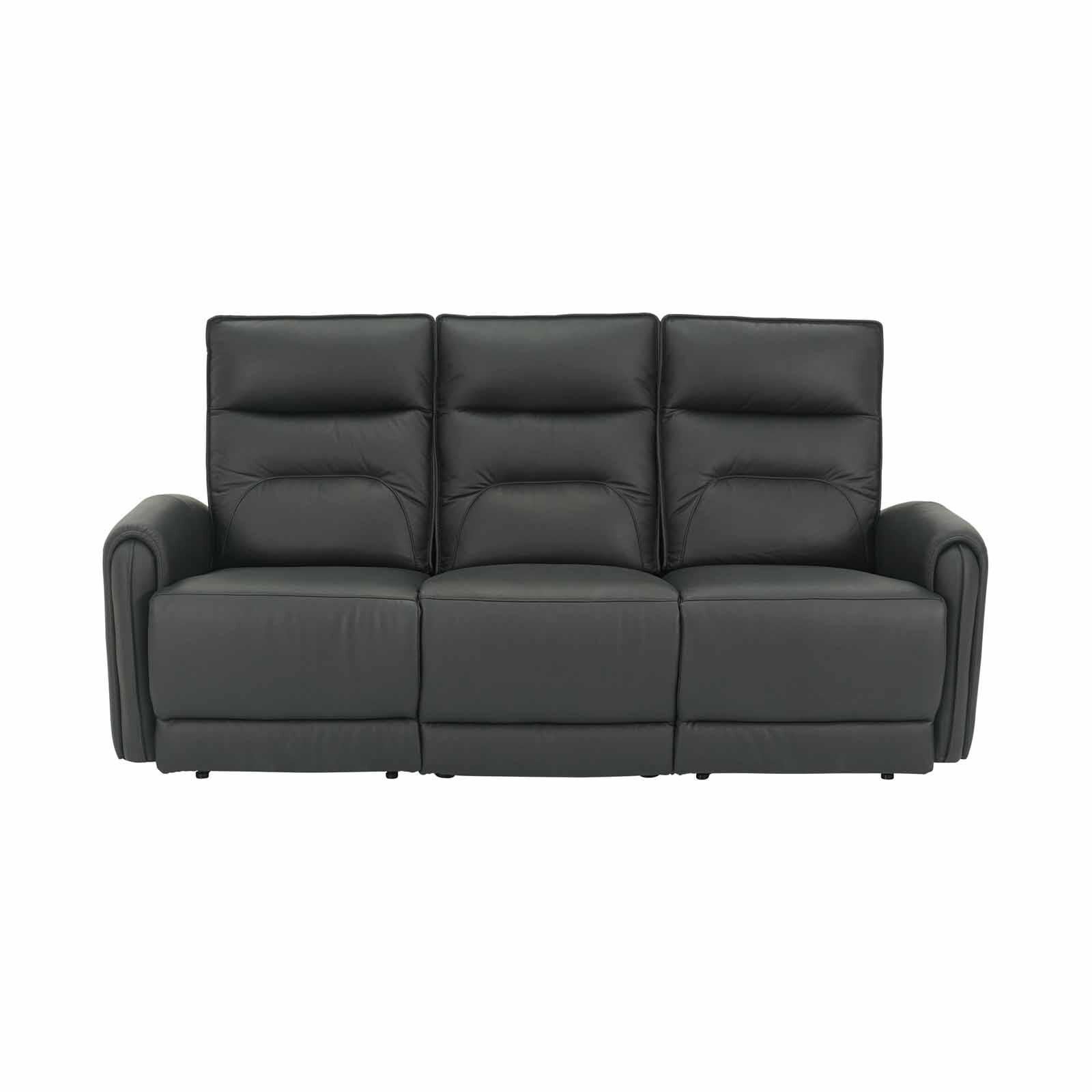 SOLOTTI 3rr-m Seater (hl) Black Half Leather Sofa RONICA-image 1