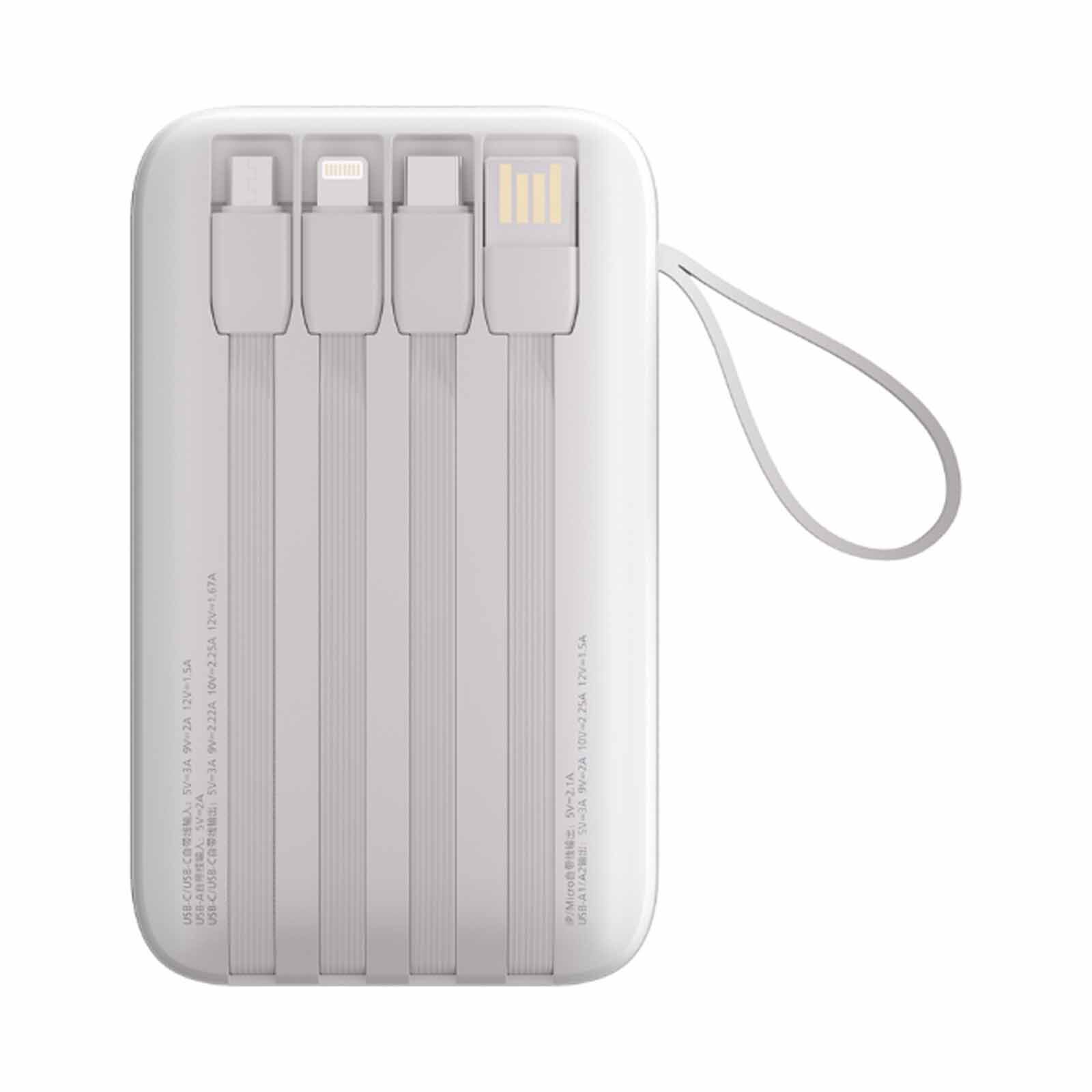 PHILIPS 10000mah 22.5w Powerbank With Usb-c Lightning Micro Usb Usb-a Cables Ccc DLP2223W/97-image 2