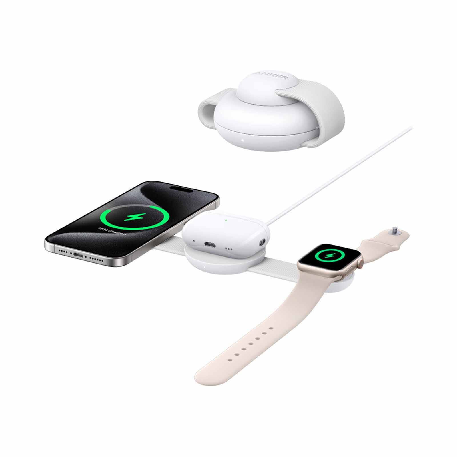 ANKER Maggo Wireless 3-in-1 Foldable Pad White B25M8H21-image 2