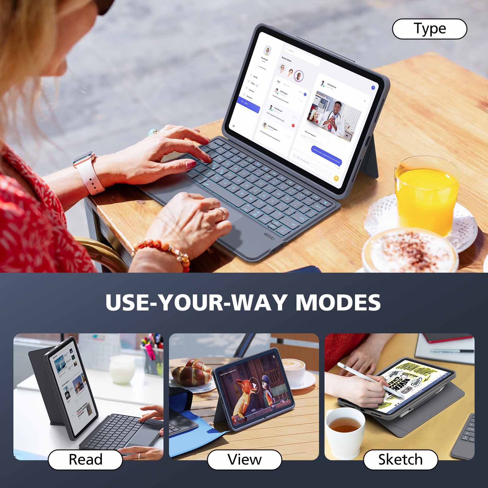 MICROPACK Smart Trackpad Multi-device Bluetooth Keyboard For Ipad Air MTK-01-AIR-image 8