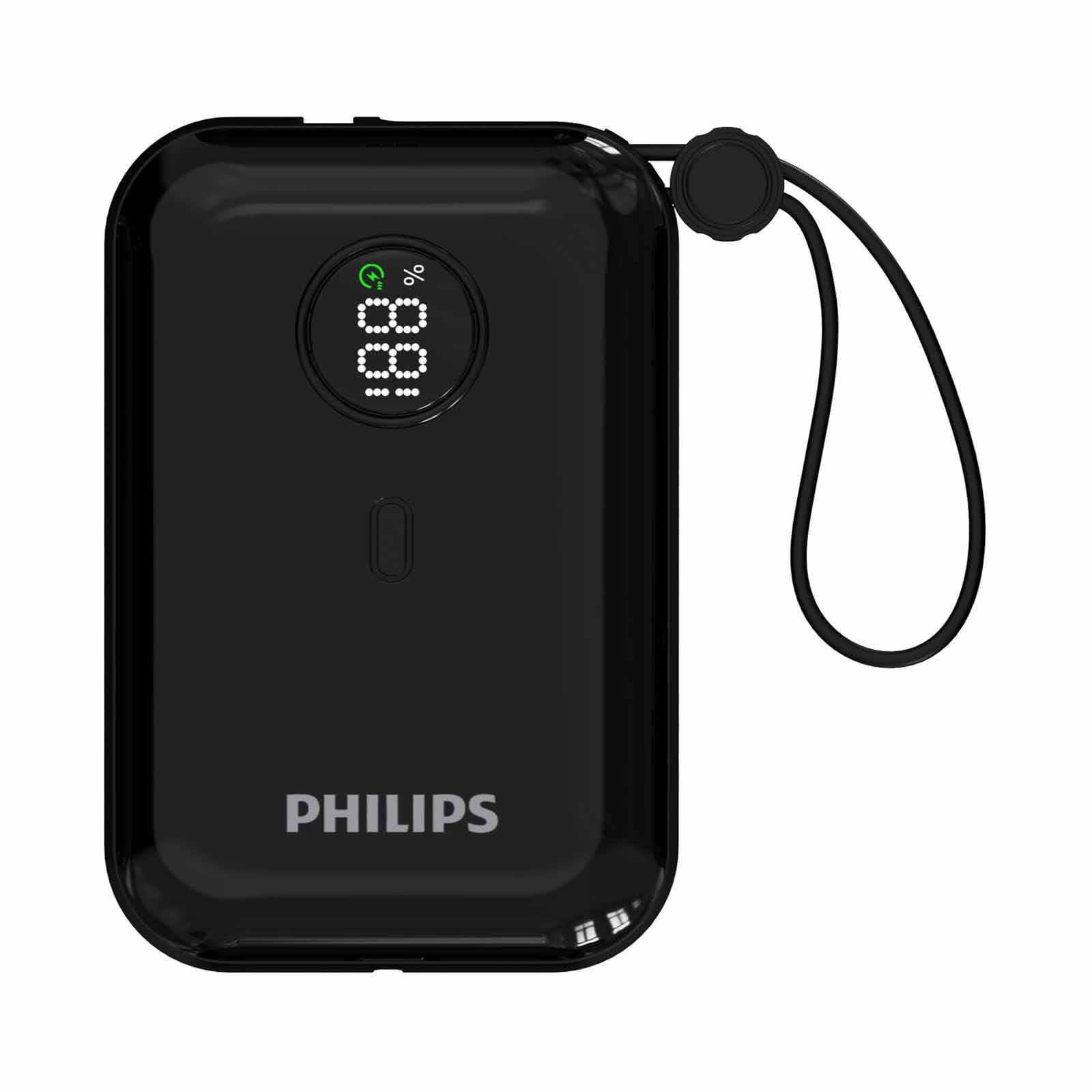 PHILIPS Powerbank 10000mah Super Mini Series With Cable 2c Black DLP2228CB/00-image 1