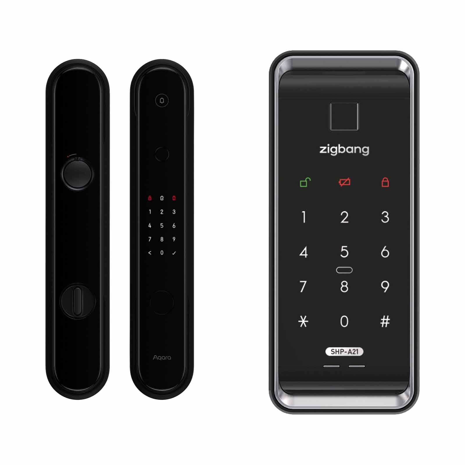 AQARA A+z* D100(door) + Zigbang Shp-a21(gate) + Installation Black AQARA D100(DOOR) + ZIGBANG SHP-A21(GATE) + INSTALL-image 1