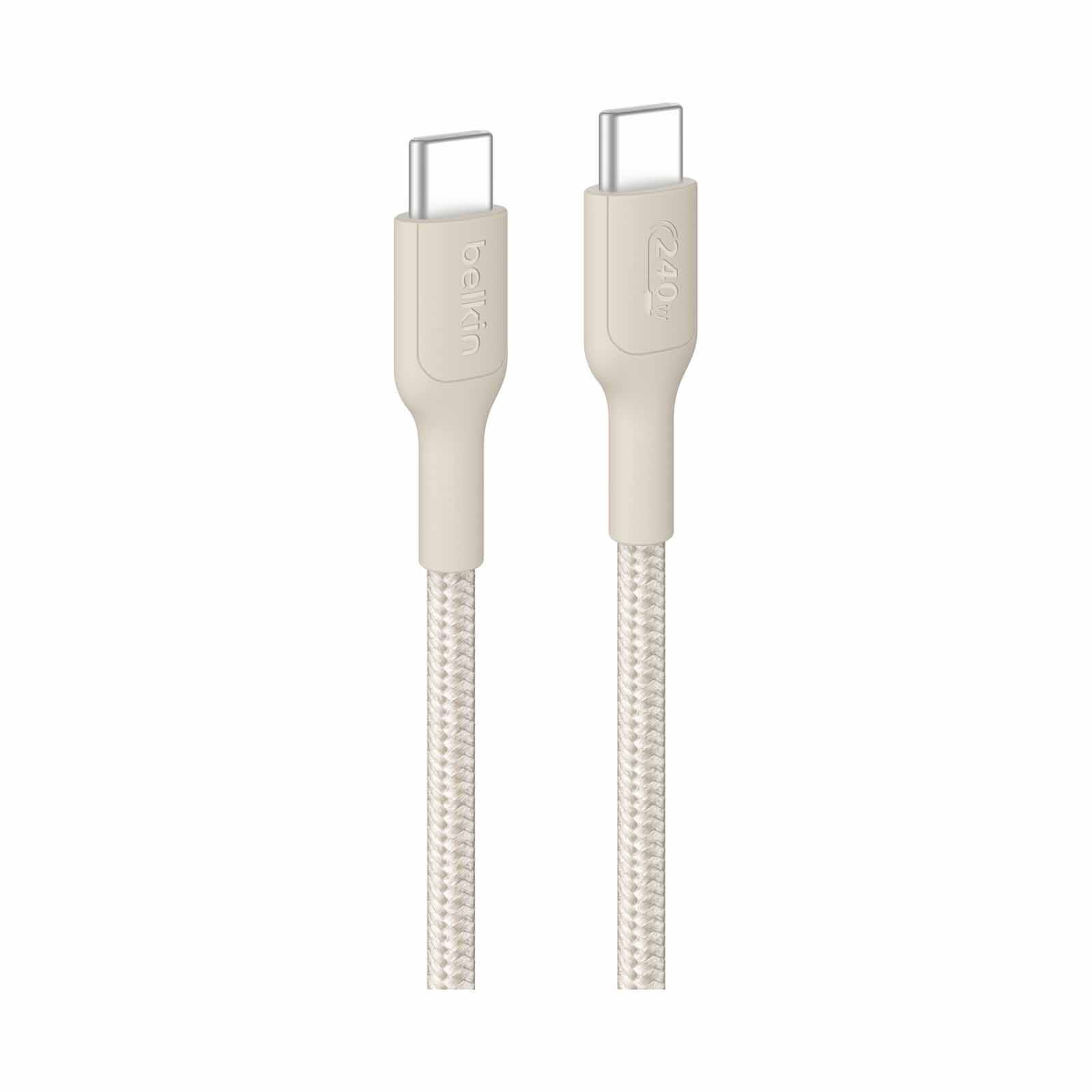 BELKIN Usb-c - Usb-c Cable 240w 2.0, Braided Pcr, 2m, Sand CAB025FQ2MSD-image 1