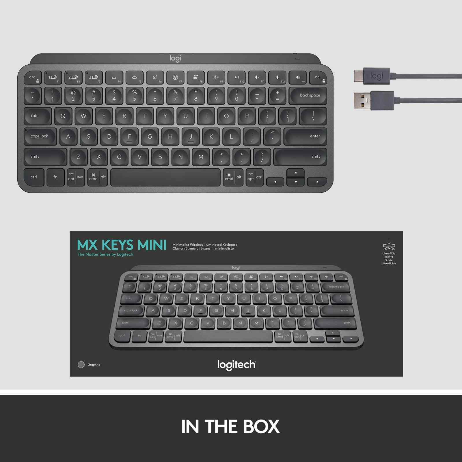 LOGITECH Logi Mx Keys Mini Illuminated Keyboard Graphite 1y 920-010505-image 10